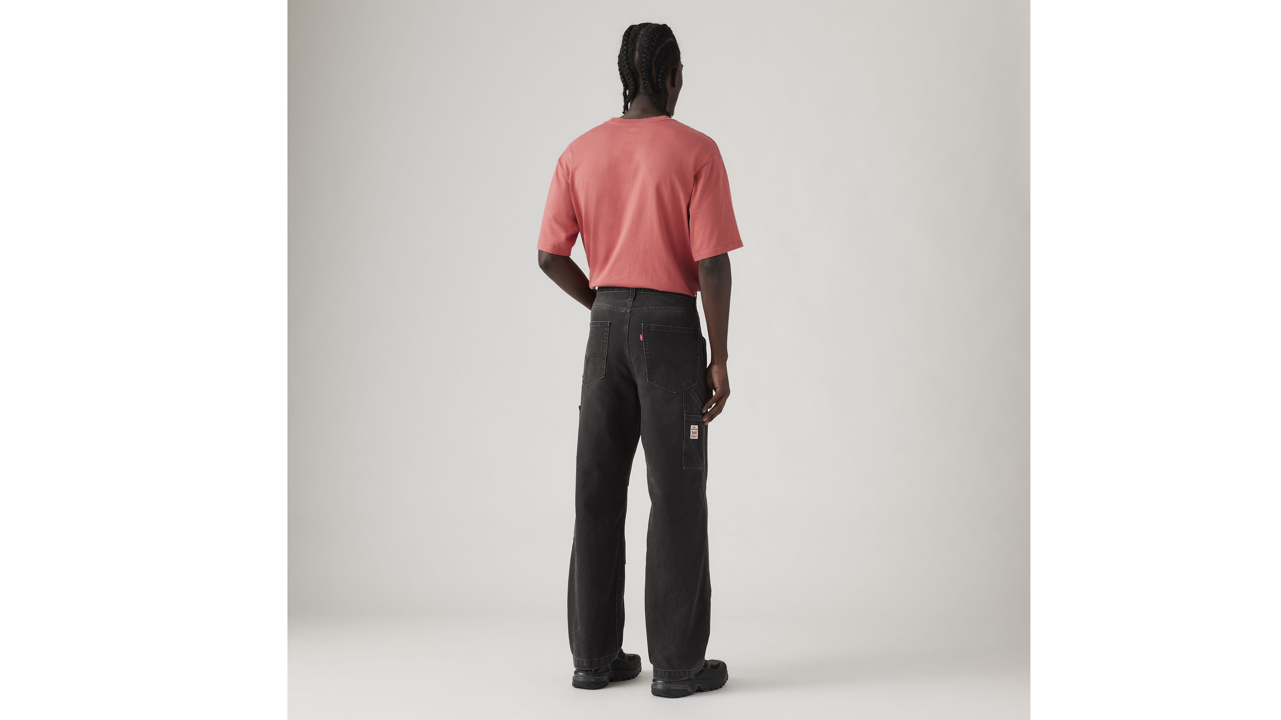 Levi's 568 ペイントスプラッター ダブルニー BEG W33 568™ Loose Straight Double-knee Carpenter Men's Pants - Black
