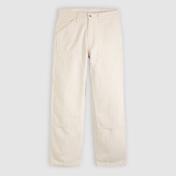 568™ Loose Straight Double-Knee Lightweight Carpenter Pants — Marris Stripe Lightweight Canvas - White