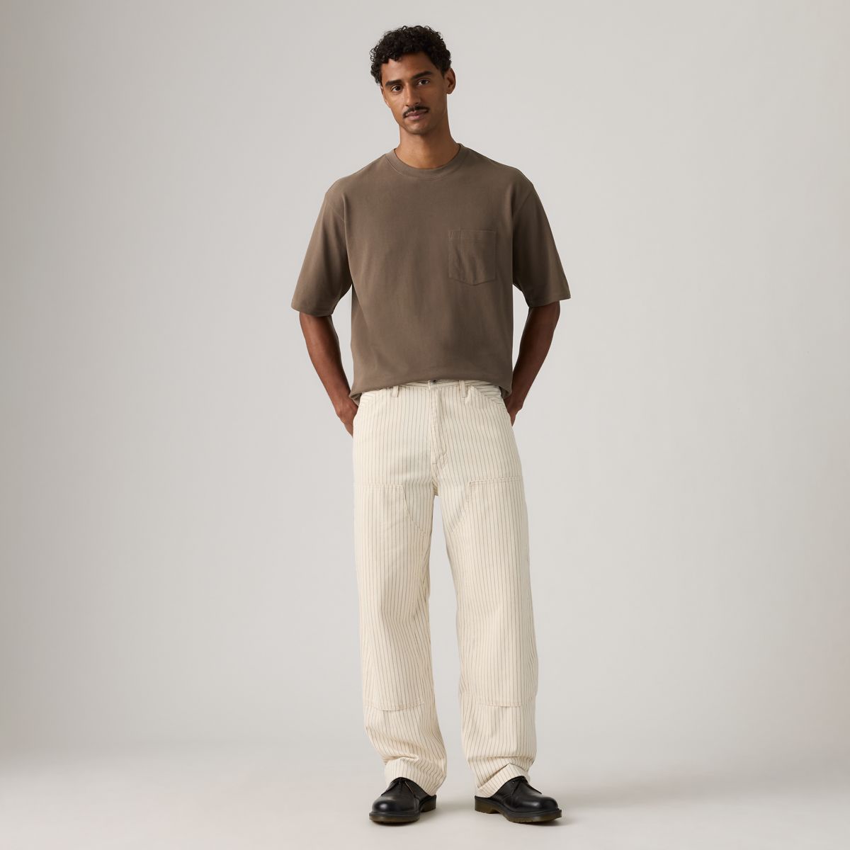 568™ Loose Straight Double-Knee Carpenter Men's Jeans — Marris Stripe - White