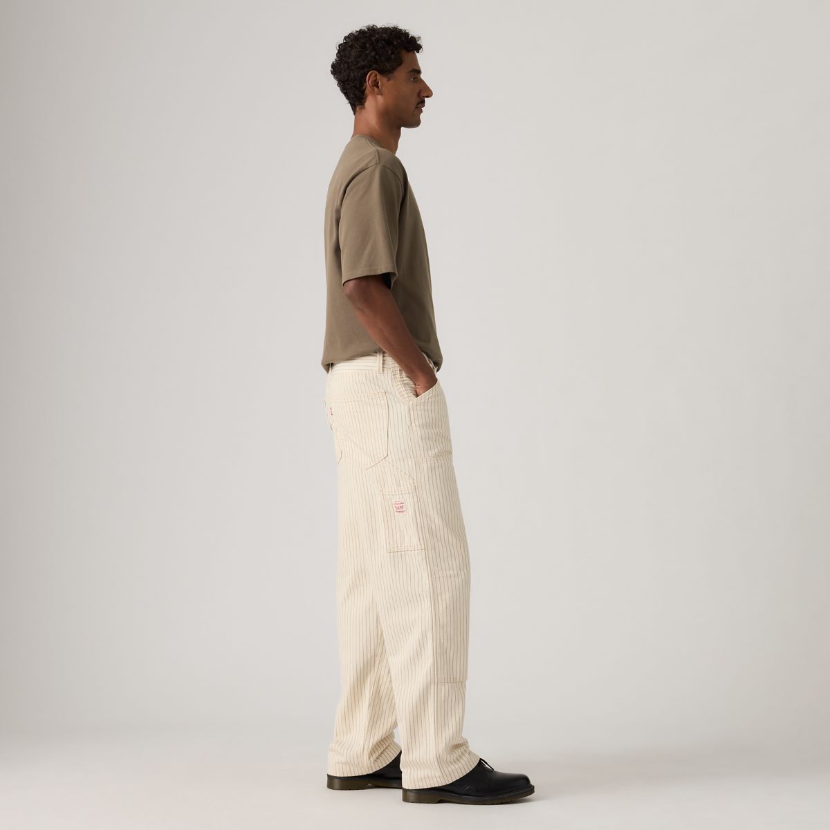 568™ Loose Straight Double-Knee Carpenter Men's Jeans — Marris Stripe - White