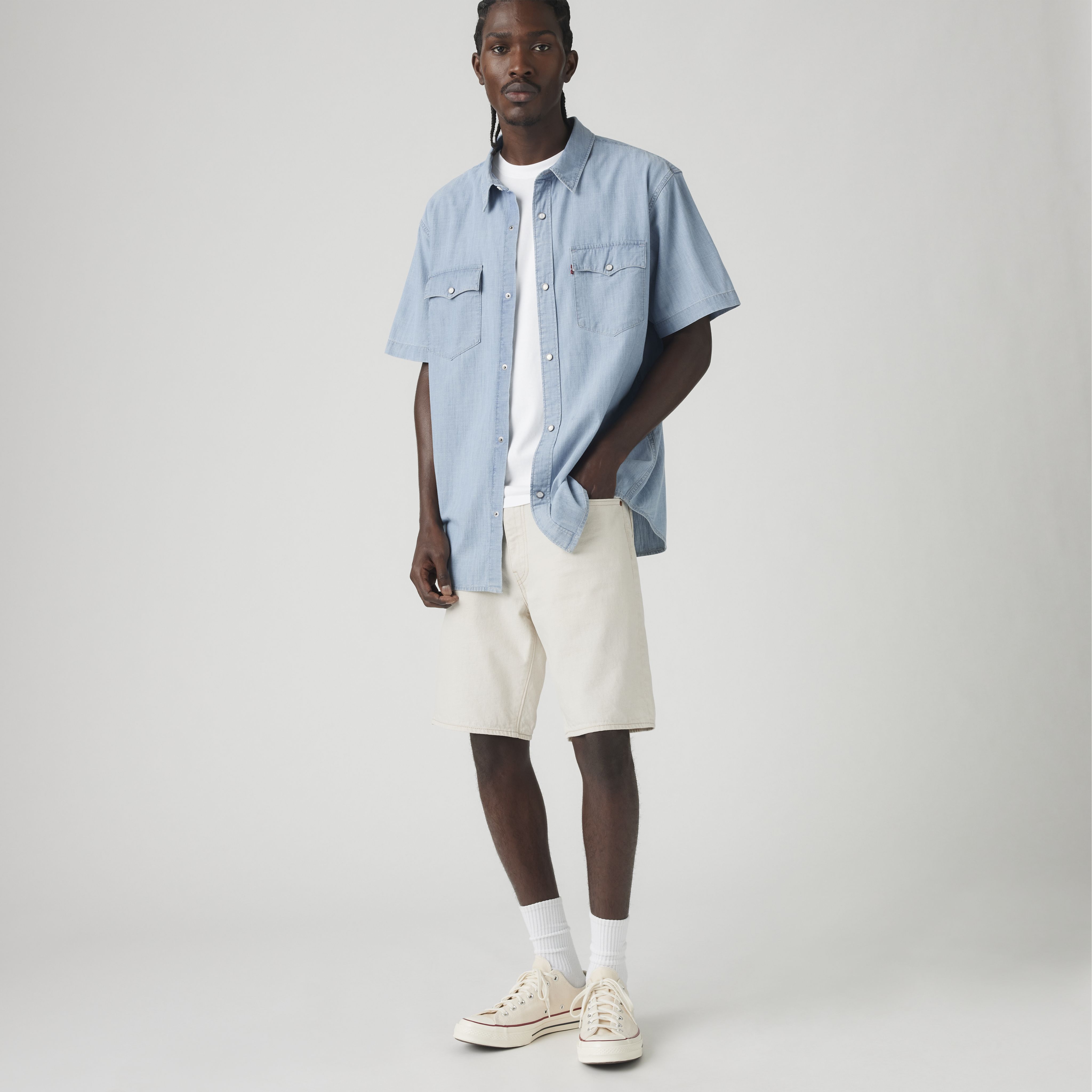 468™ Loose Linen+ Denim Shorts 1