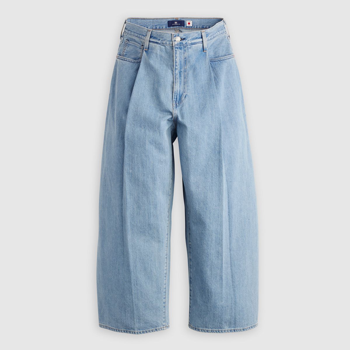 Wide Pleated Crop Men's Jeans — Moj Al Paso - Light Wash