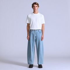 Wide Pleated Crop Men's Jeans — Moj Al Paso - Light Wash 6