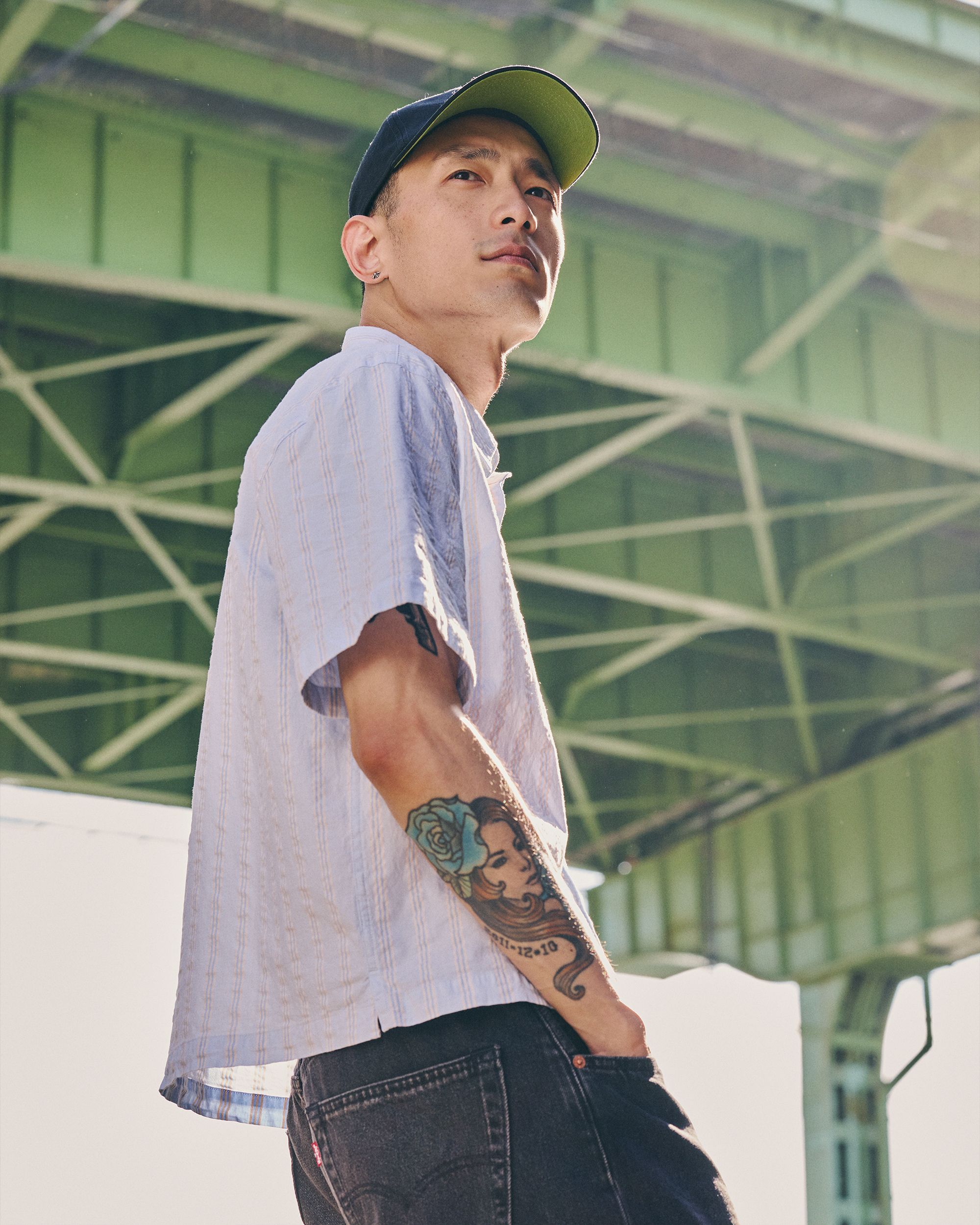 Model wearing spring tops