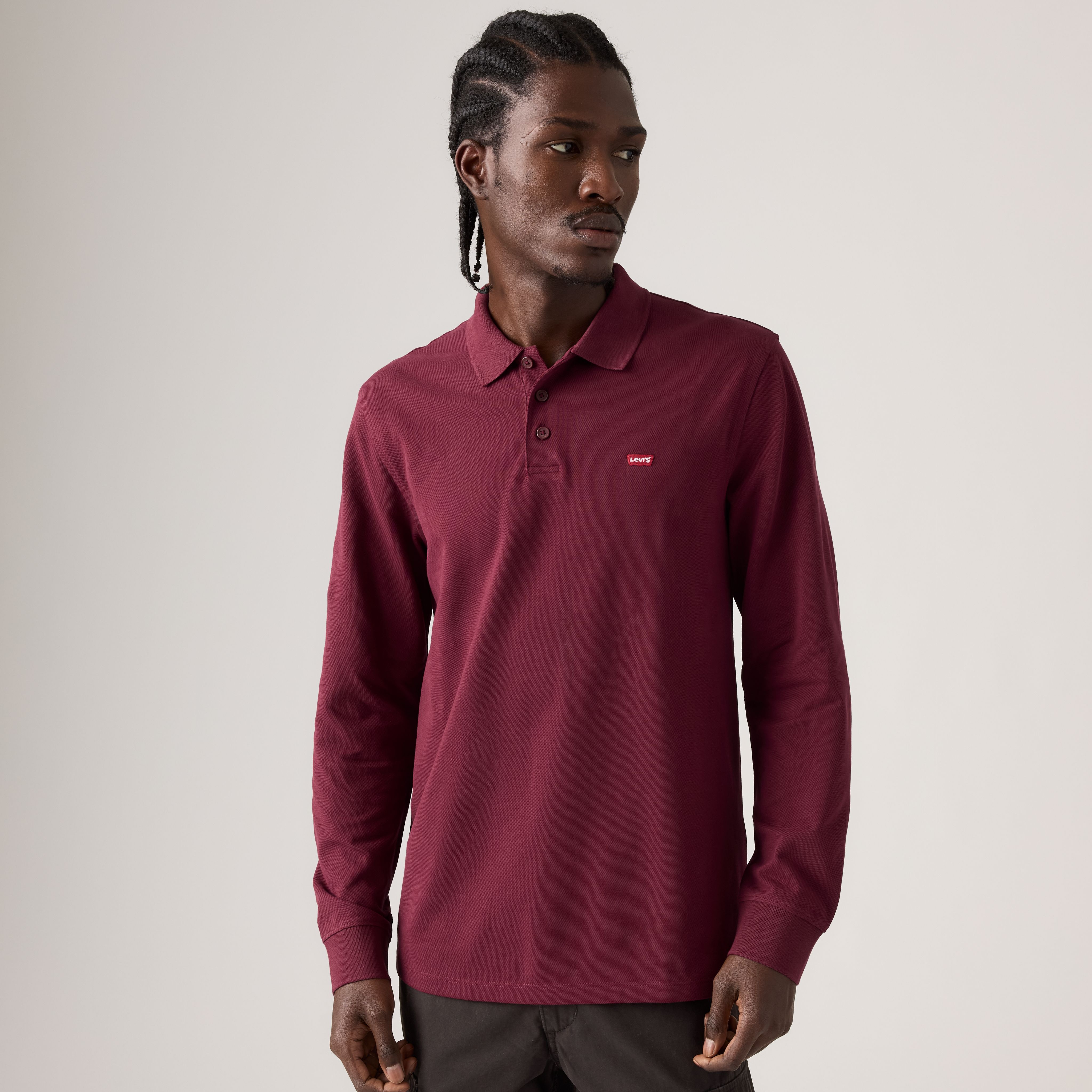 Long-Sleeve Housemark Polo Shirt 1