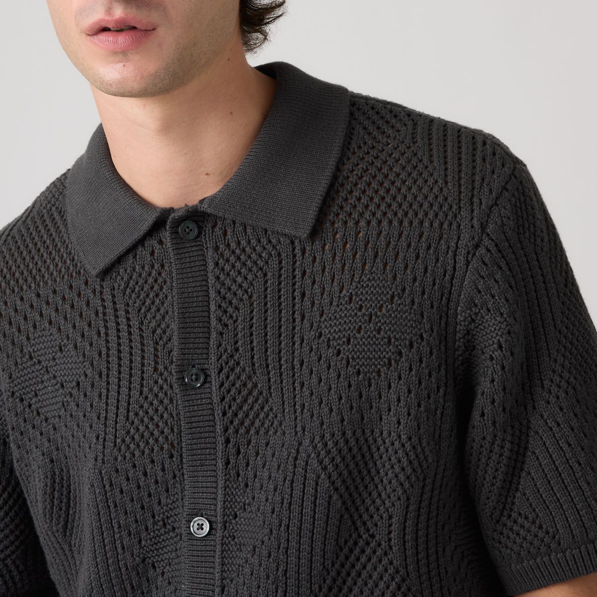 Sweater Camp Shirt — Dark Phantom - Black