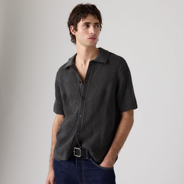 Sweater Camp Shirt — Dark Phantom - Black