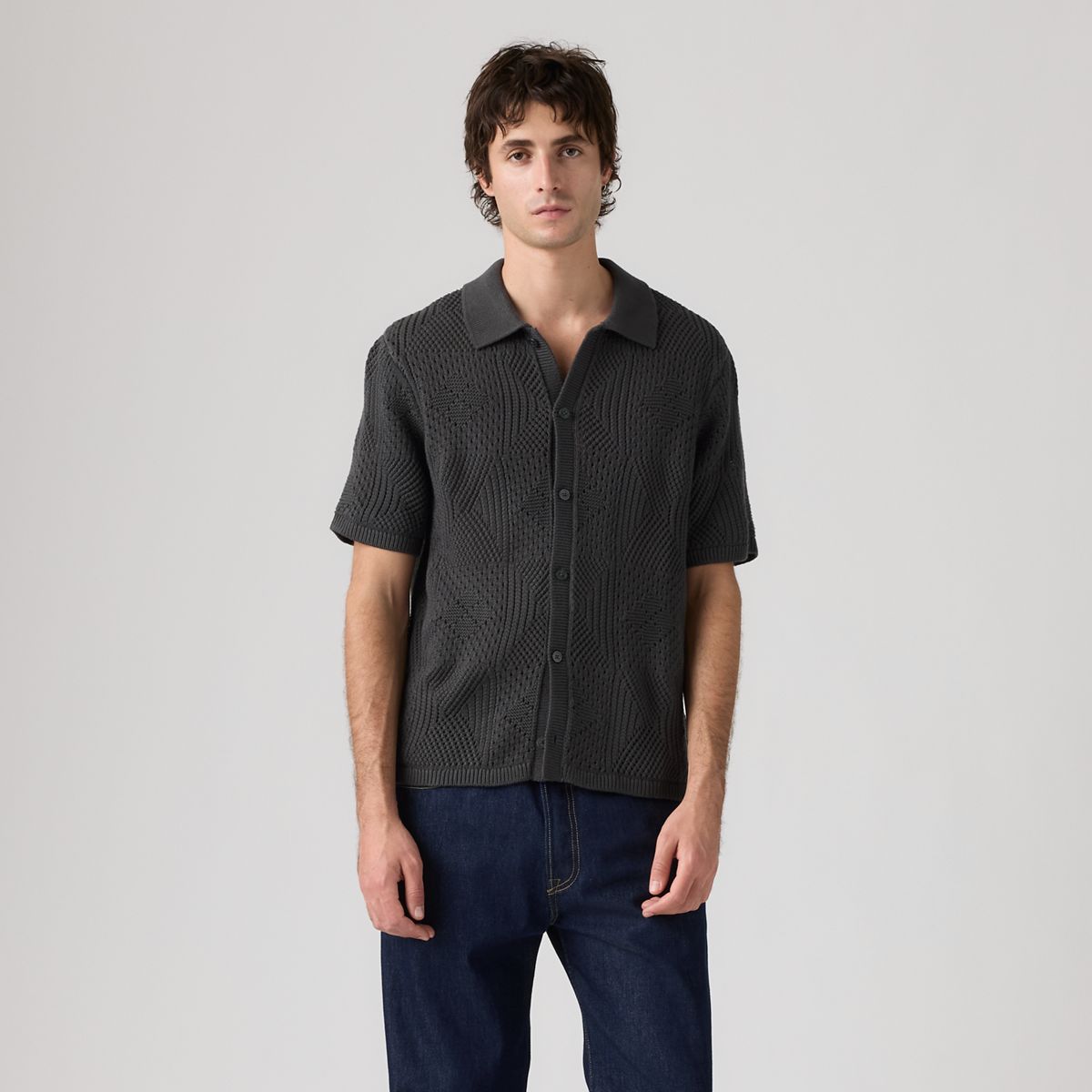 Sweater Camp Shirt — Dark Phantom - Black