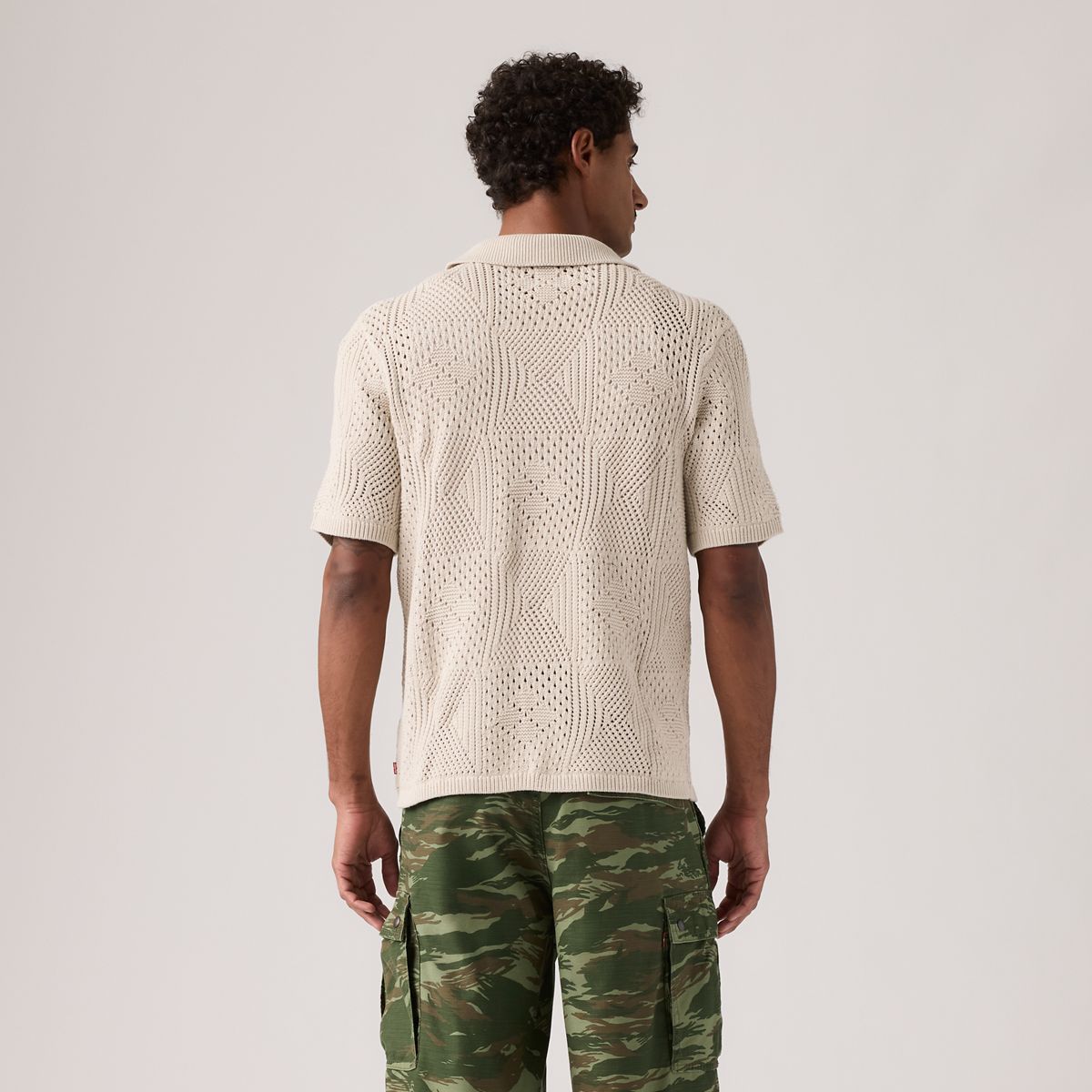 Sweater Camp Shirt — Pumice Stone - White