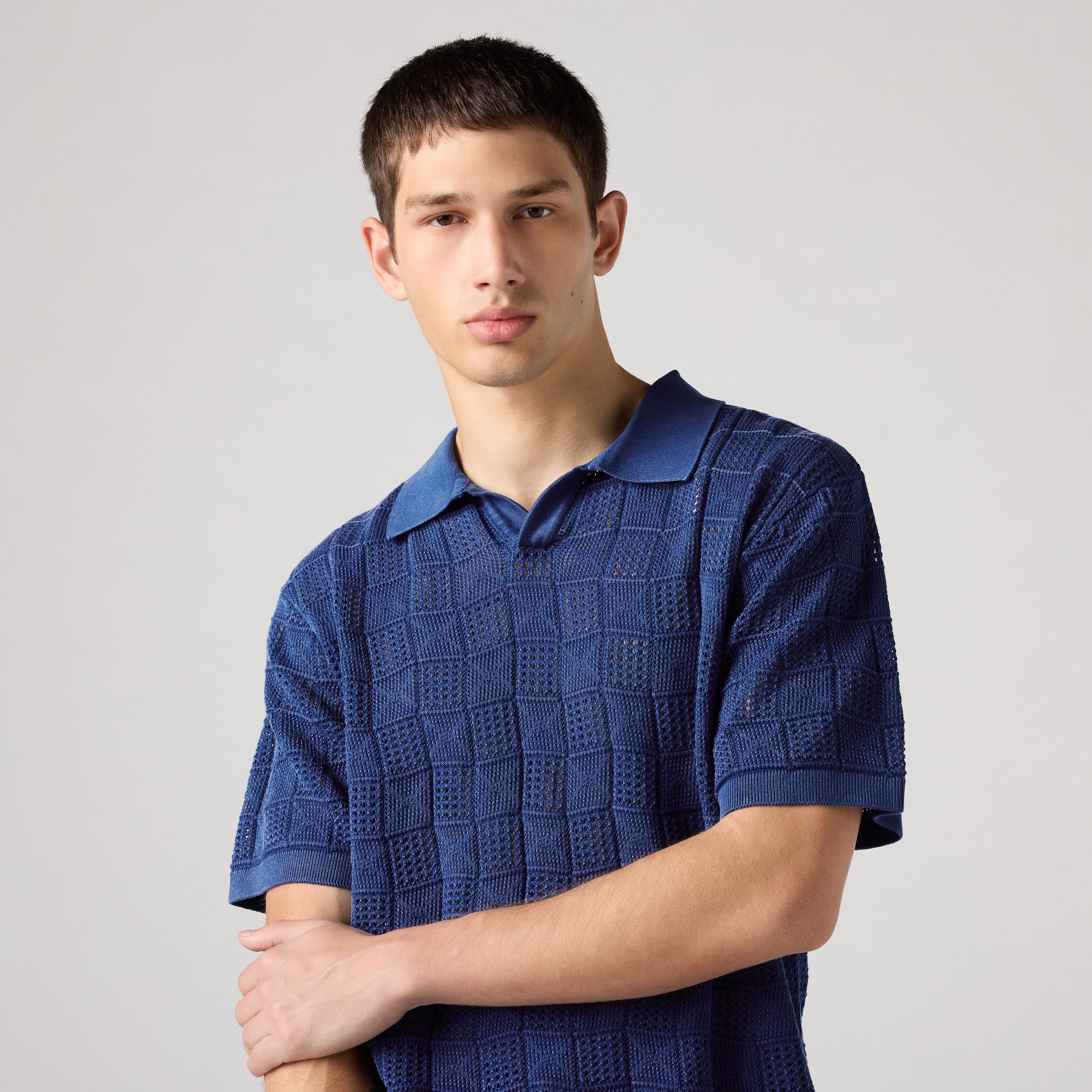 Open Collar Sweater Polo 4