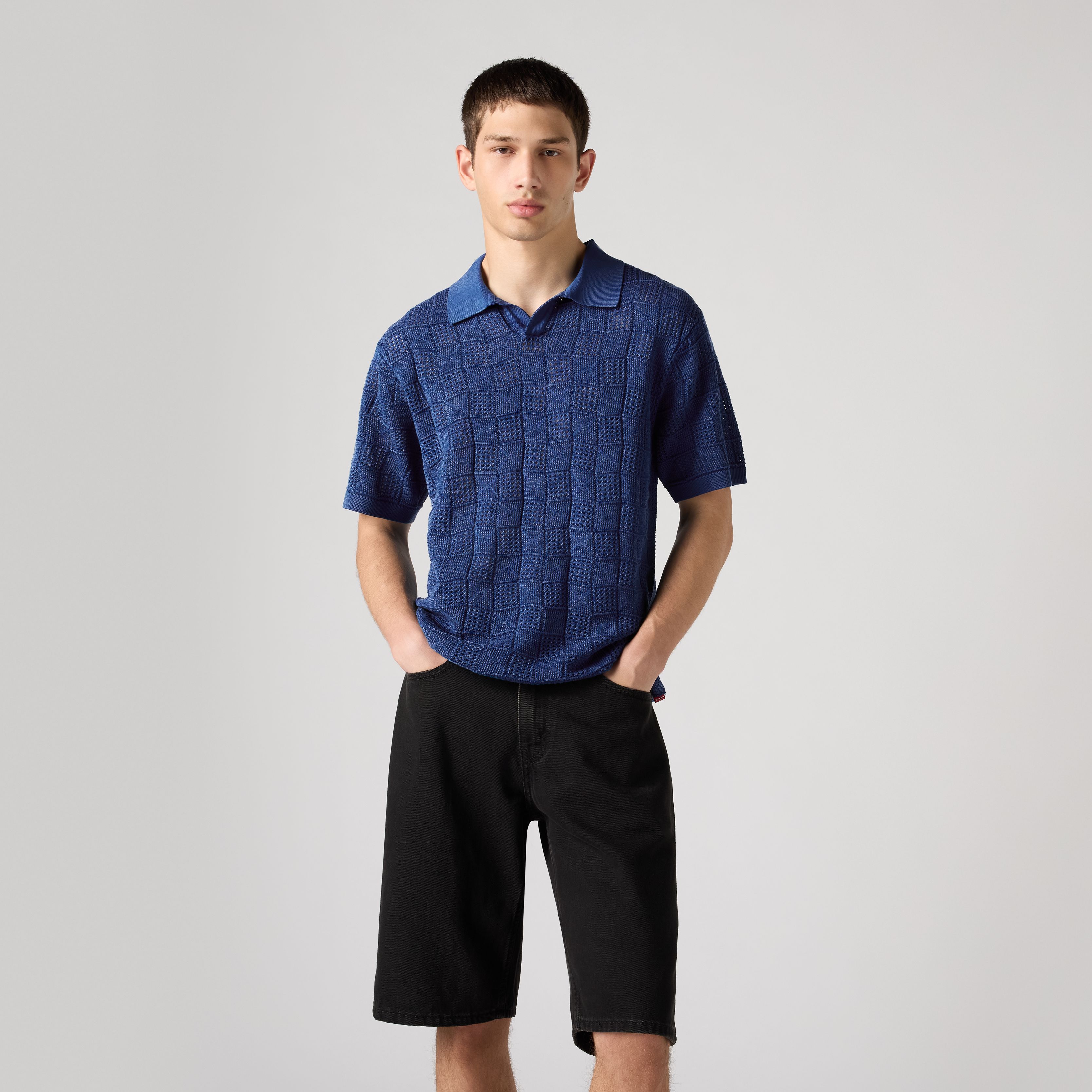 Open Collar Sweater Polo 1