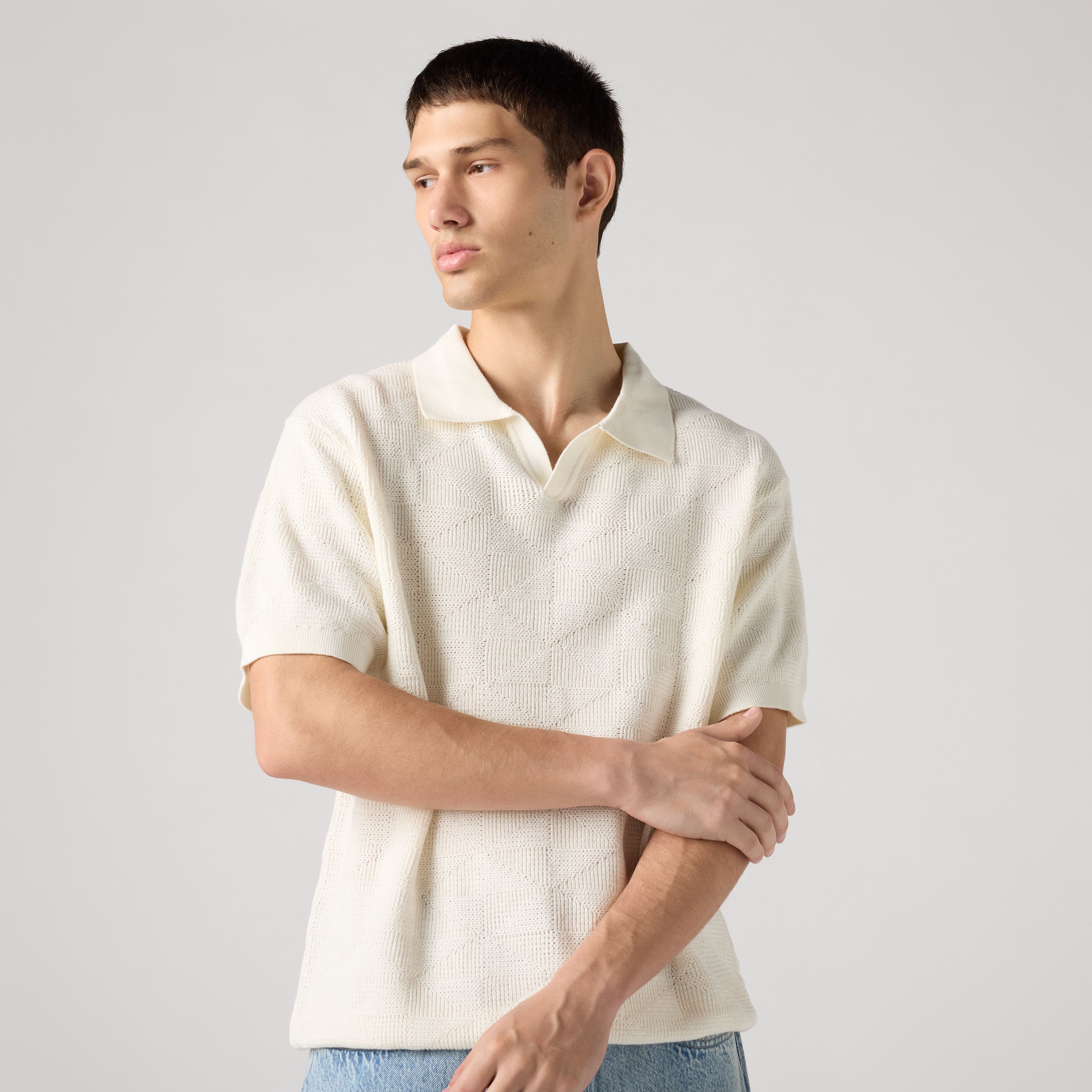 Open Collar Sweater Polo 4