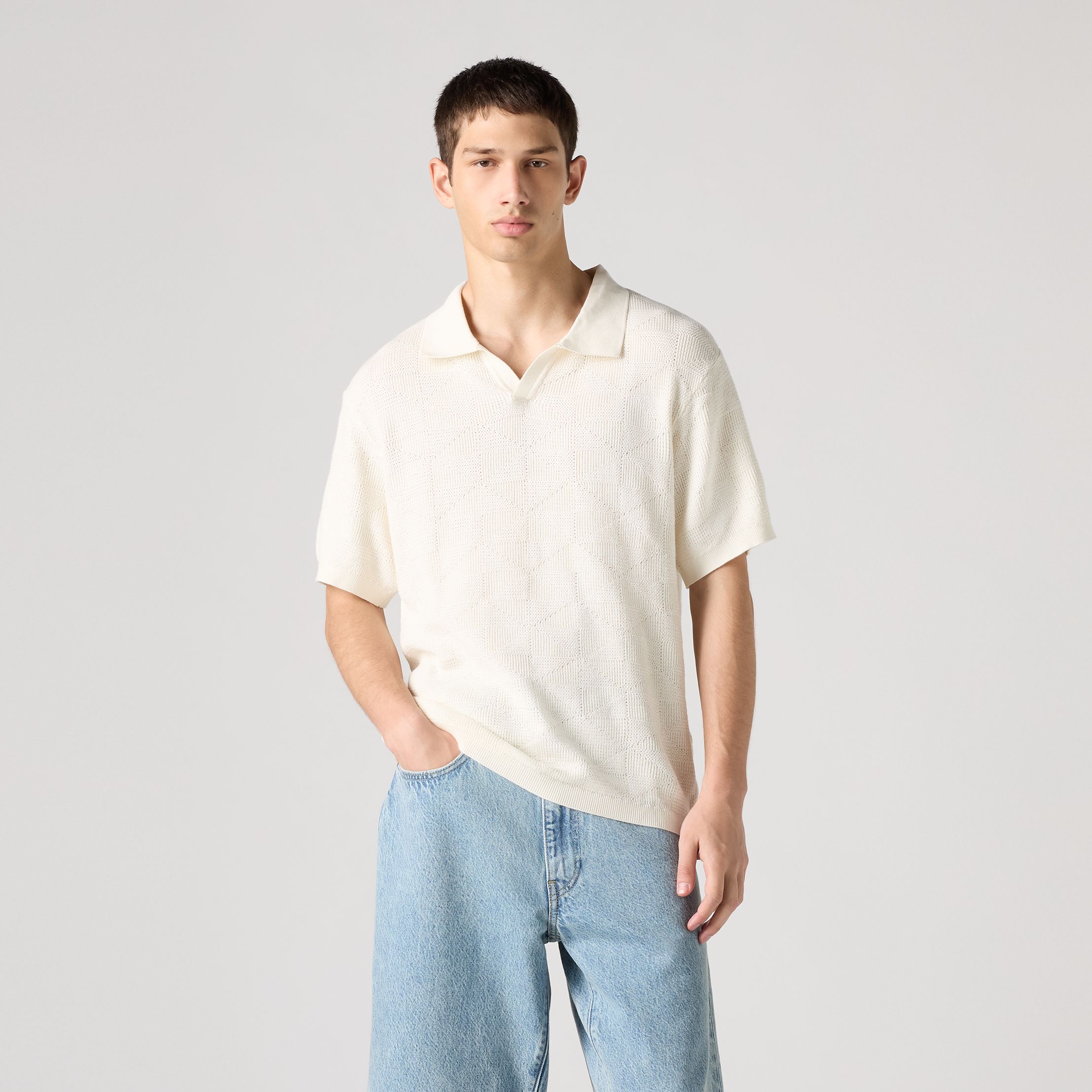 Open Collar Sweater Polo 2