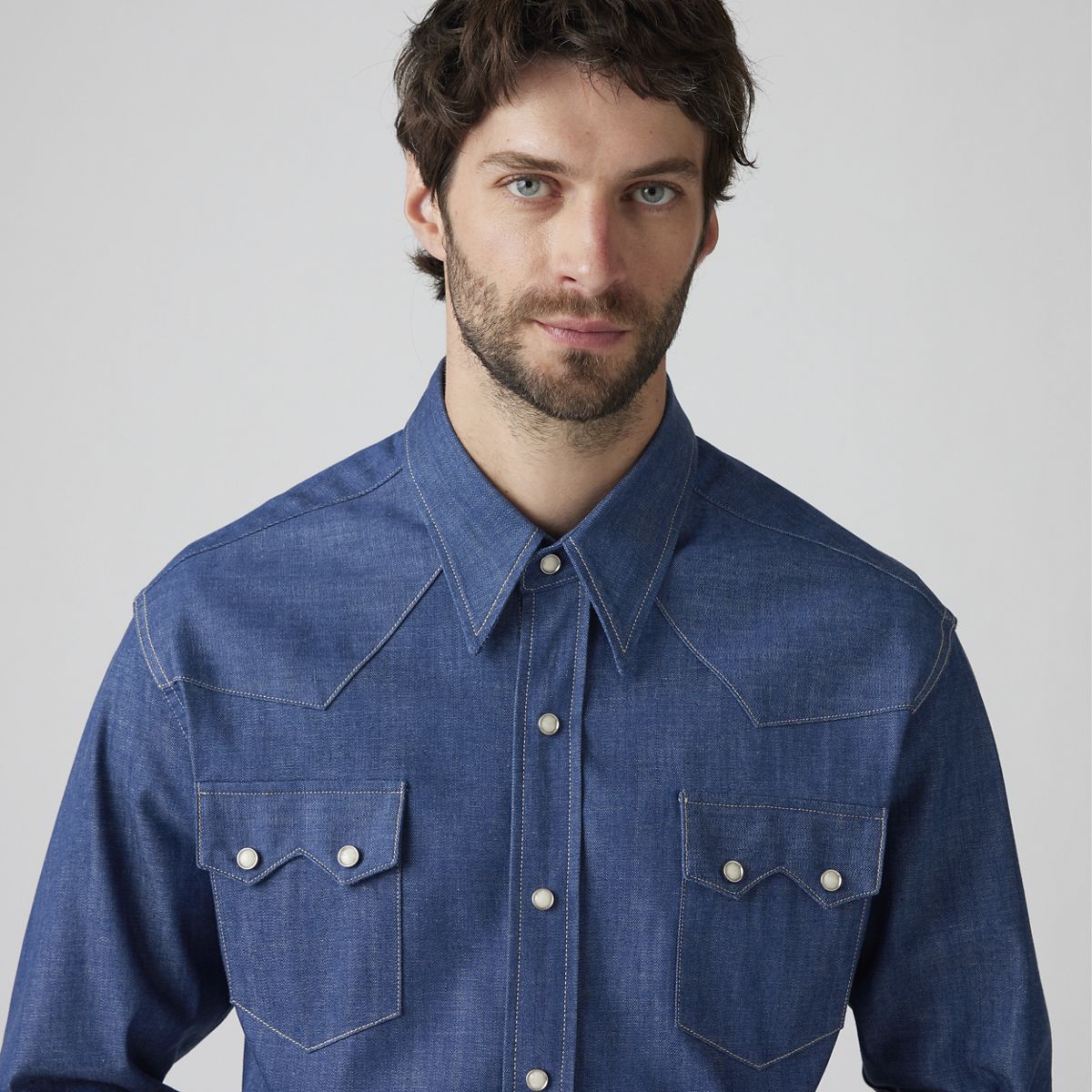 Shorthorn Sawtooth Western Shirt — Shorthorn Rigid - Dark Wash