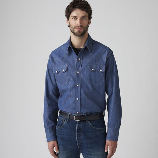 Shorthorn Sawtooth Western Shirt — Shorthorn Rigid - Dark Wash