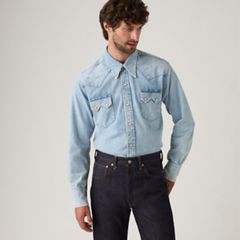 Shorthorn Sawtooth Western Shirt — Standly - Medium Wash 1