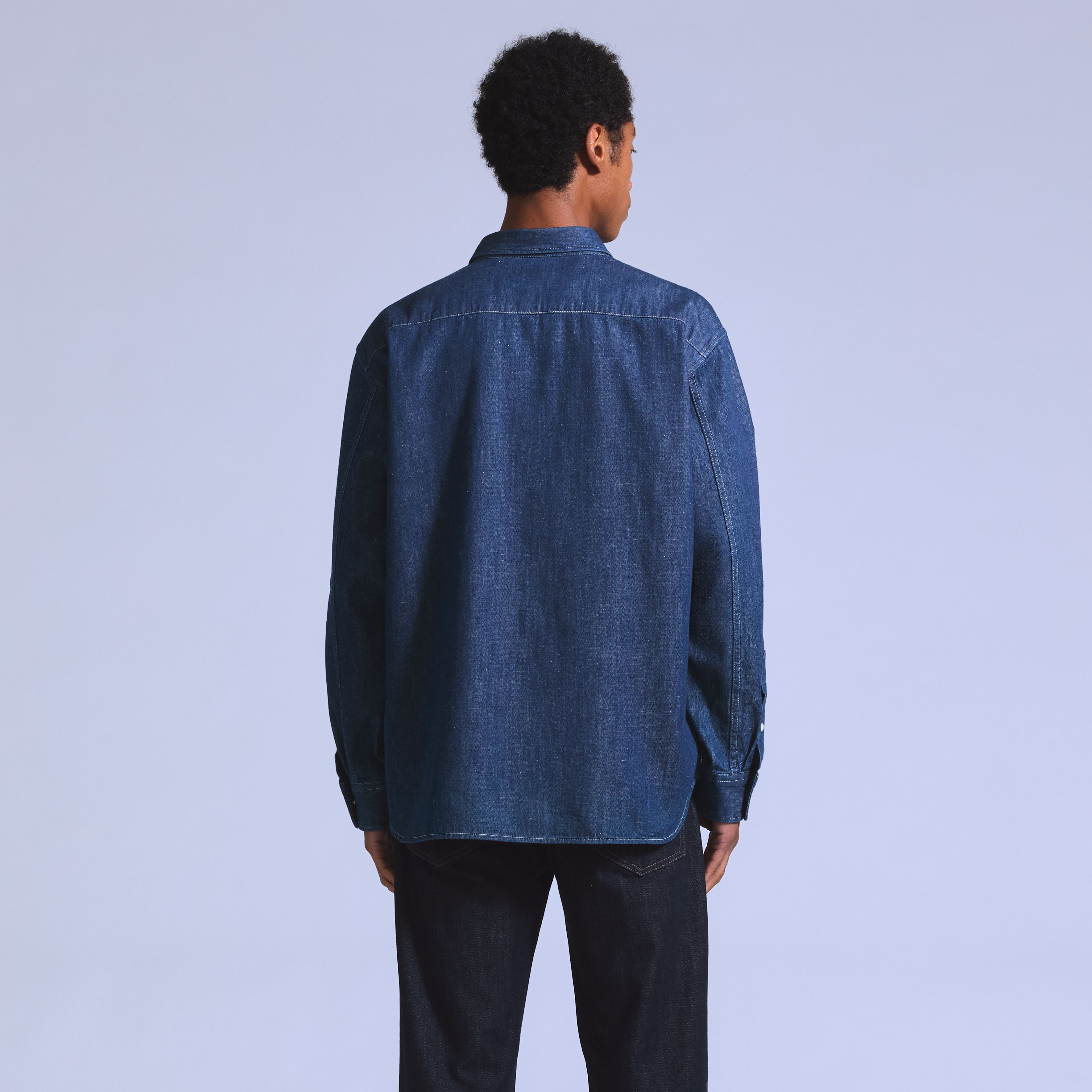 Relaxed Denim Button-Down Shirt 4
