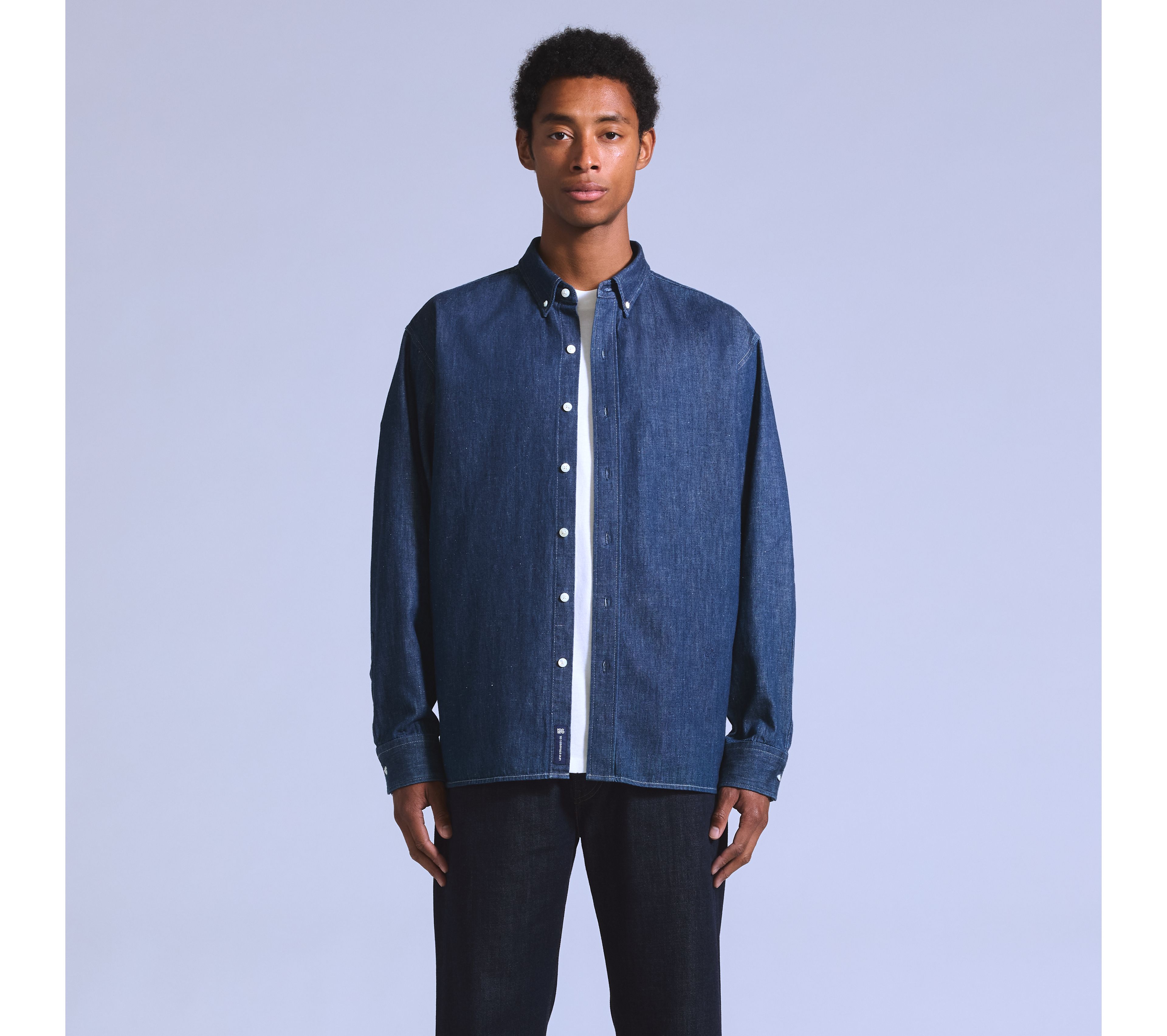 Relaxed Denim Button-Down Shirt