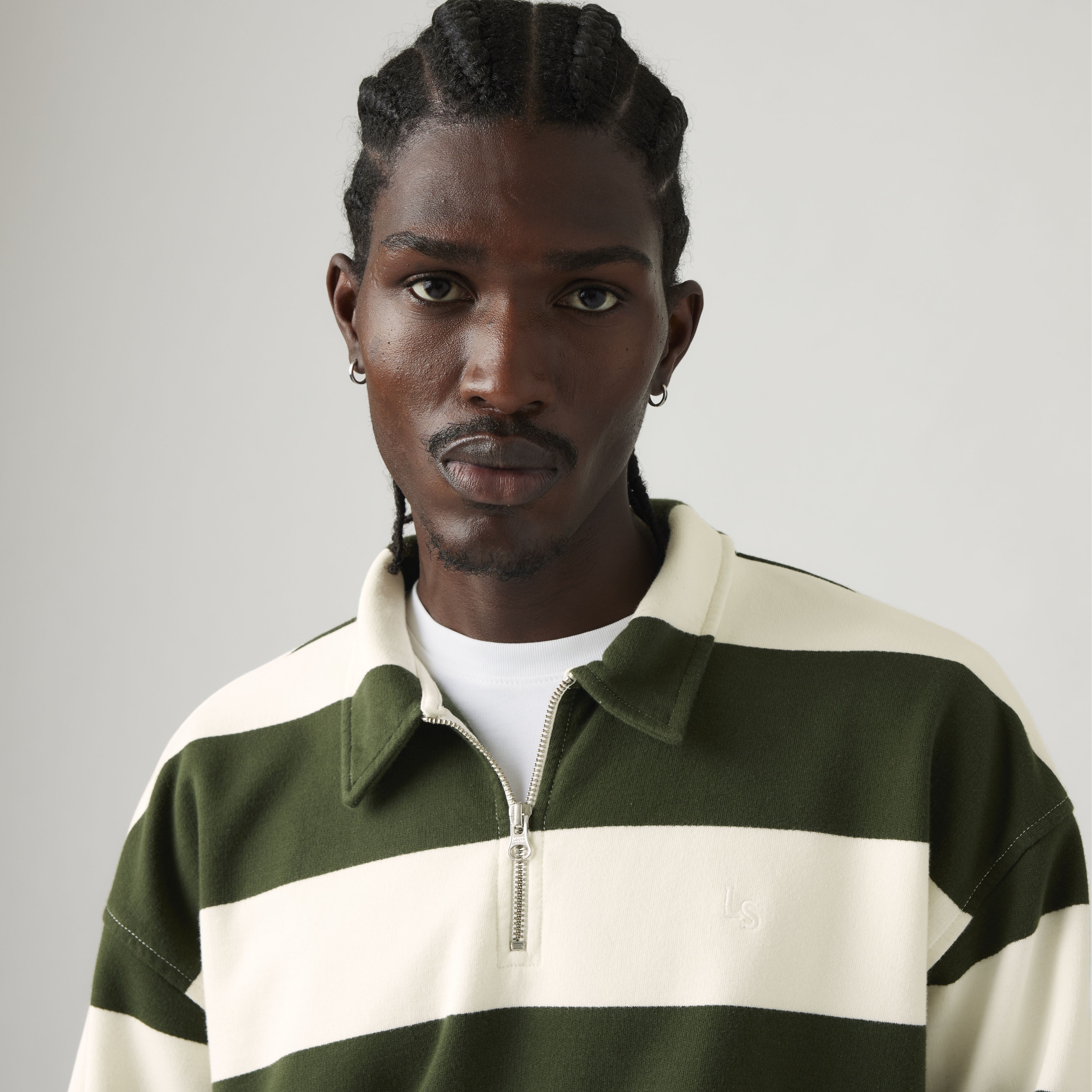 Quarter Zip Collar Crewneck Sweatshirt 2