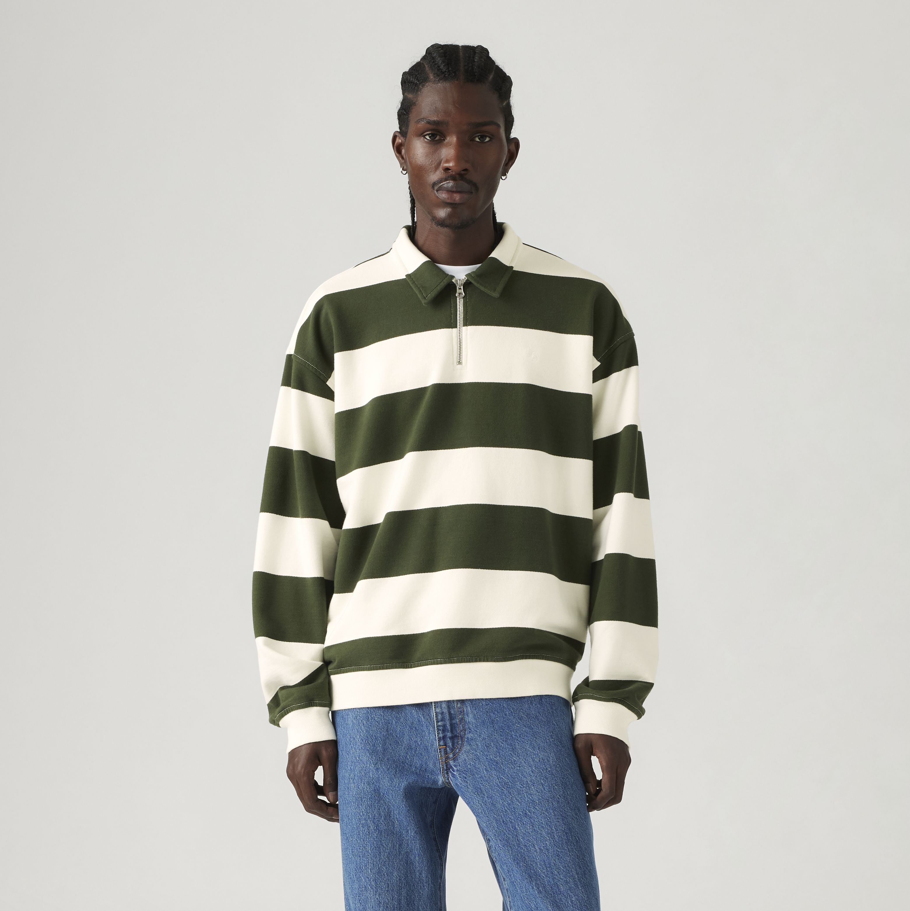 Quarter Zip Collar Crewneck Sweatshirt 12