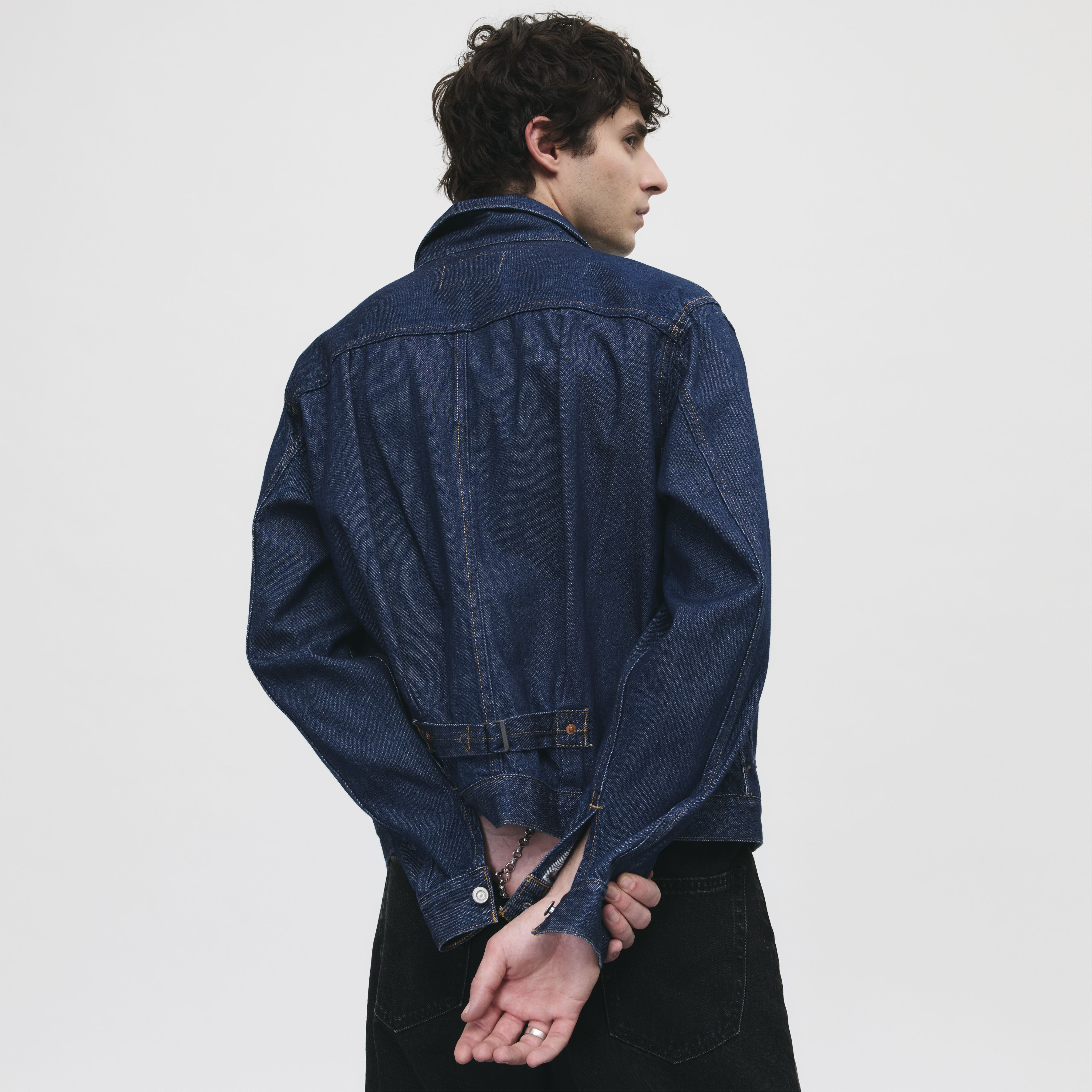 Lightweight Pleated Blouse Trucker Jacket 3