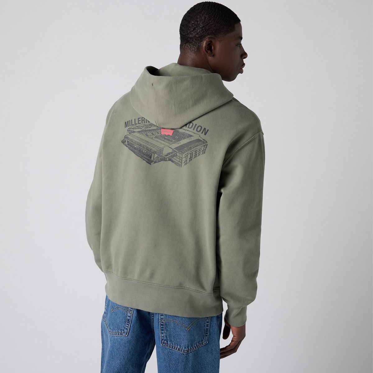 The Authentic Hoodie — St.Pauli MillerntorStadionBackprint - Mulled Basil - Green