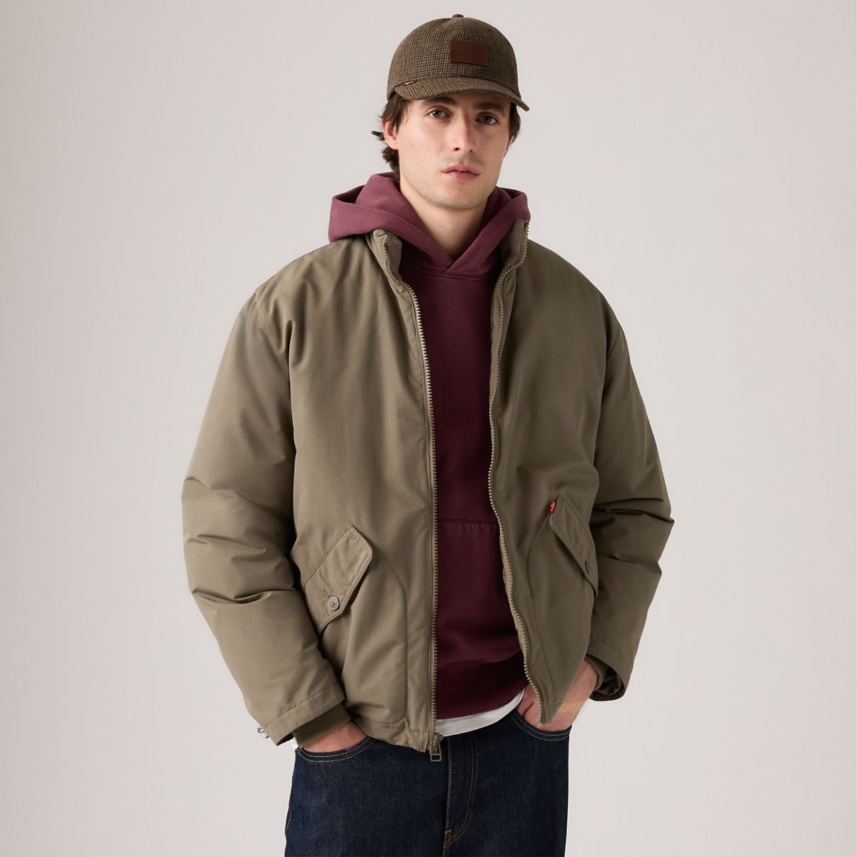 Briggs Short Puffer Jacket — Bungee Cord - Brown