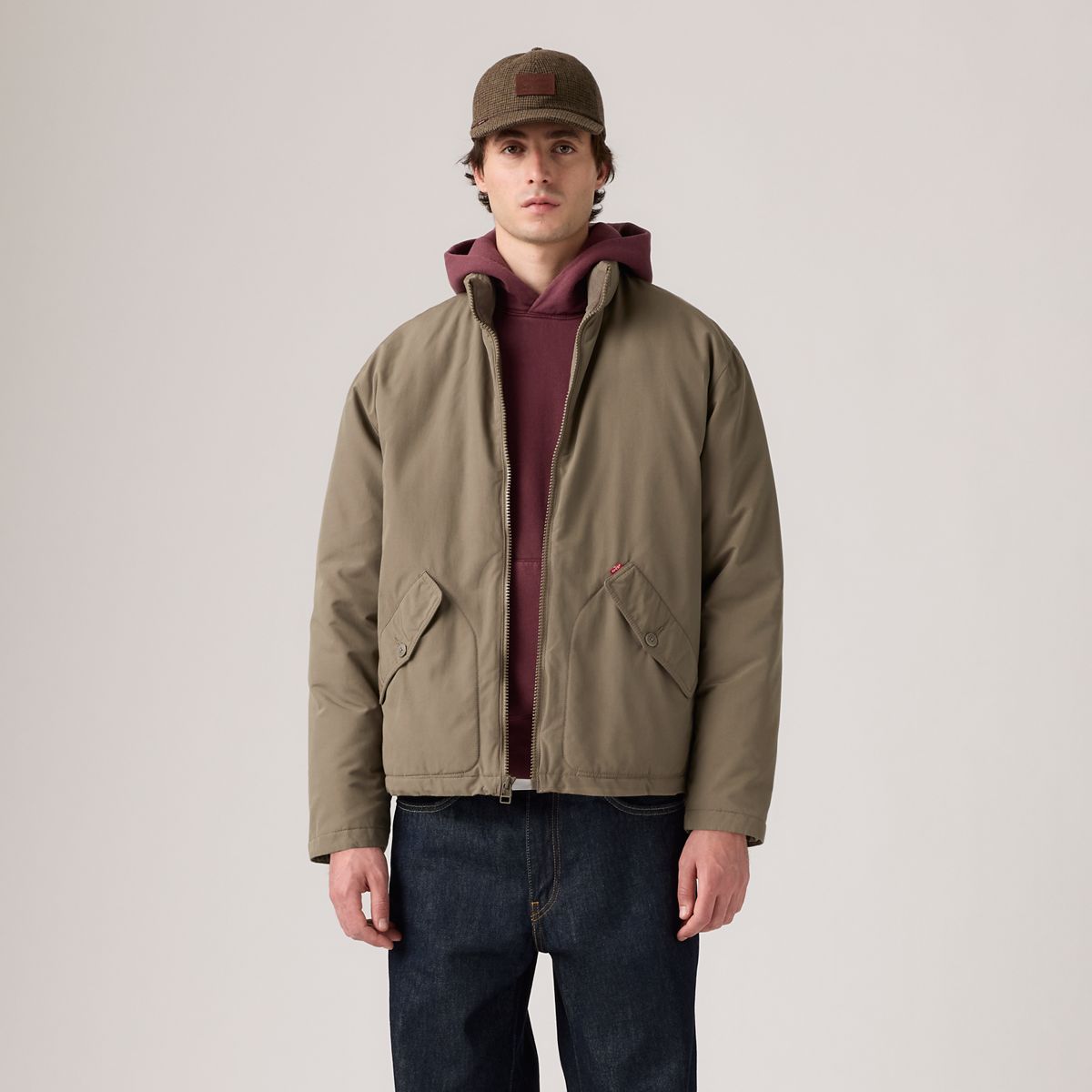 Briggs Short Puffer Jacket — Bungee Cord - Brown