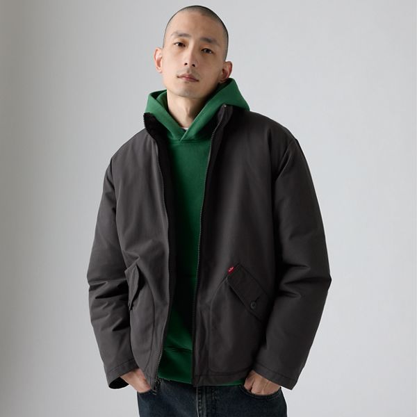 Briggs Short Puffer Jacket — Dark Phantom - Black
