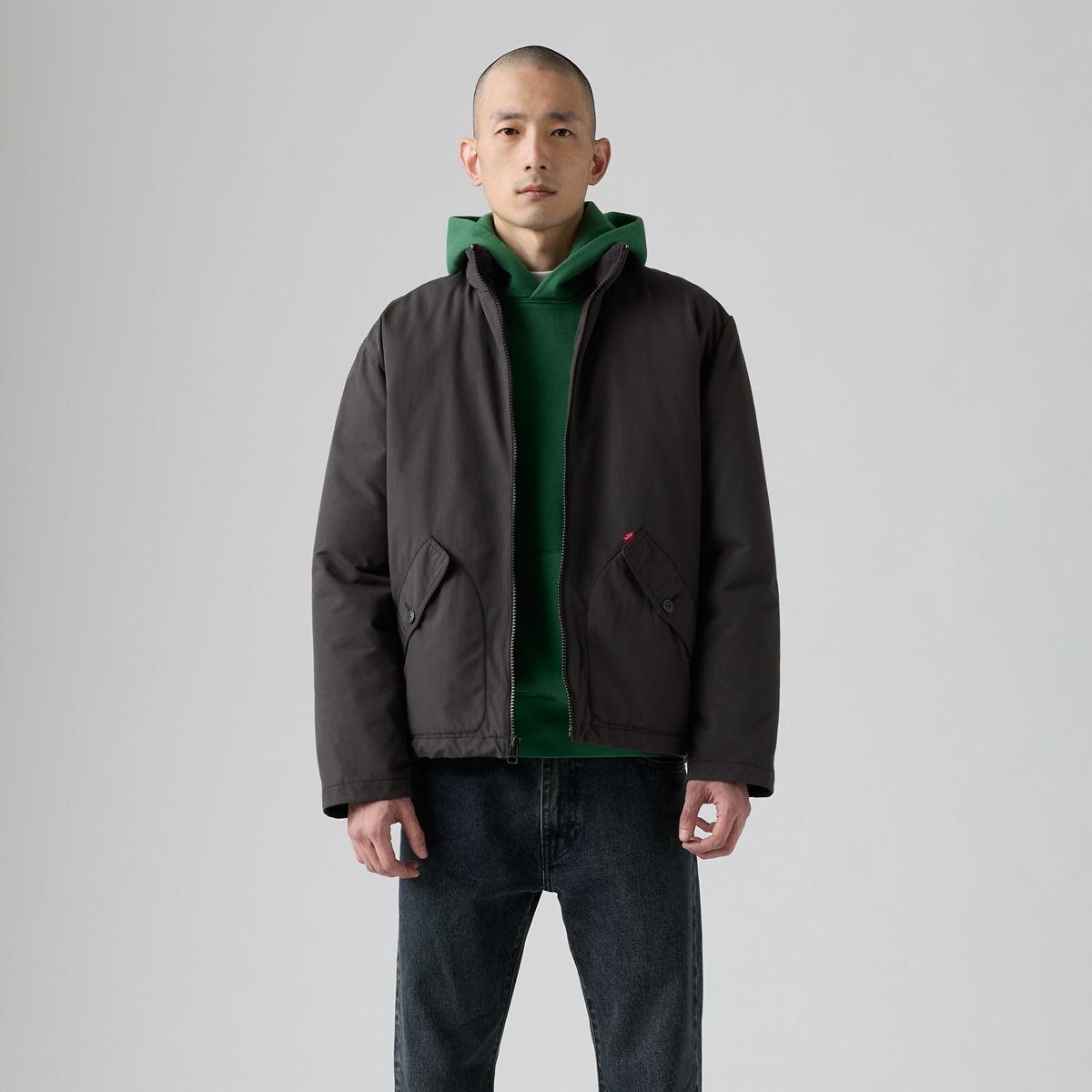 Briggs Short Puffer Jacket — Dark Phantom - Black