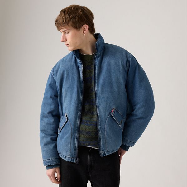 Briggs Short Puffer Jacket — Morning Jazz - Dark Wash