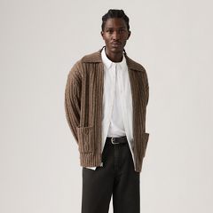 Telegraph Zip Cardigan — Walnut - Brown 3