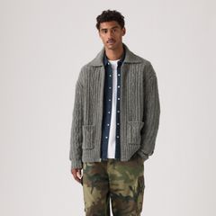 Telegraph Zip Cardigan — Quarry - Grey 3