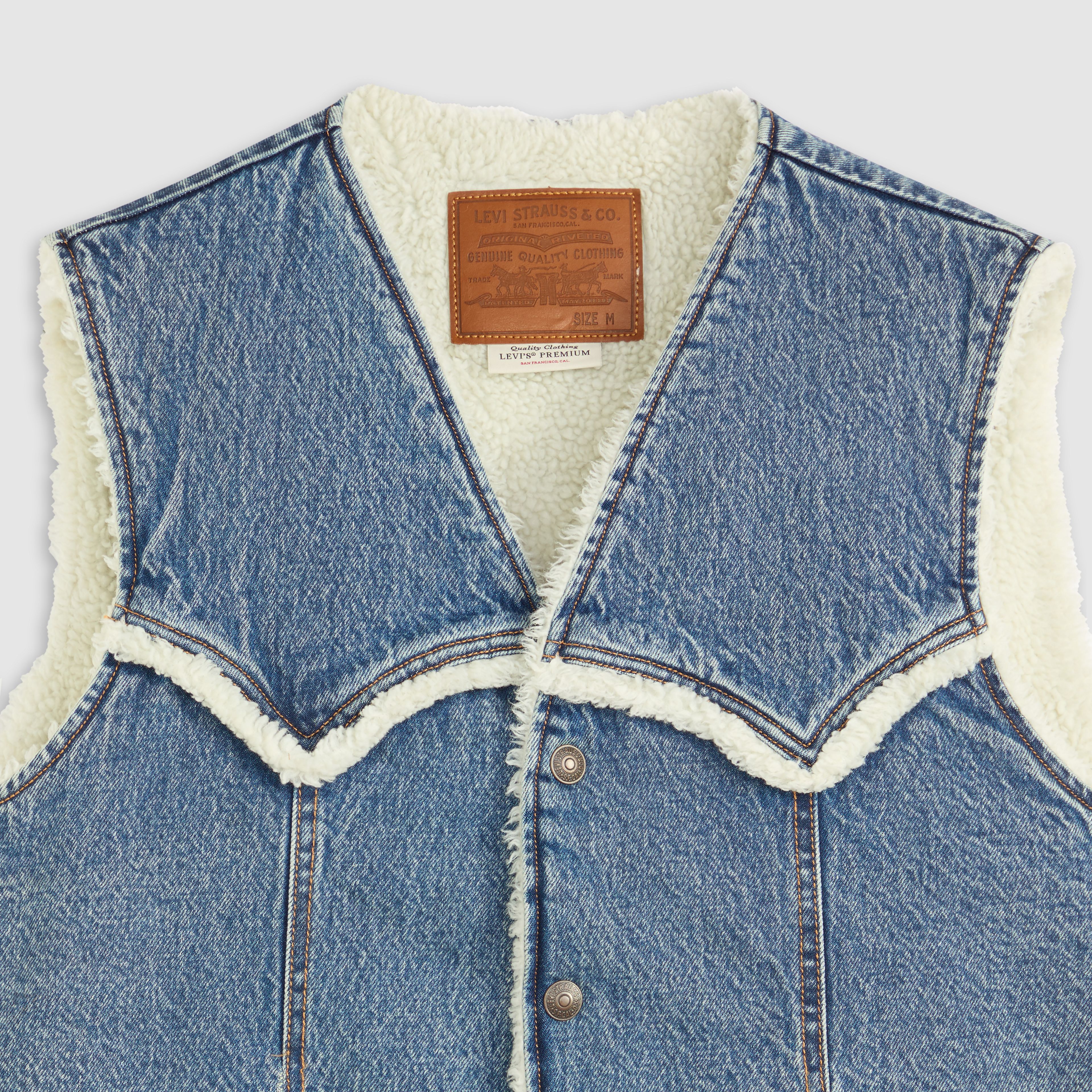 Western Denim Sherpa Vest