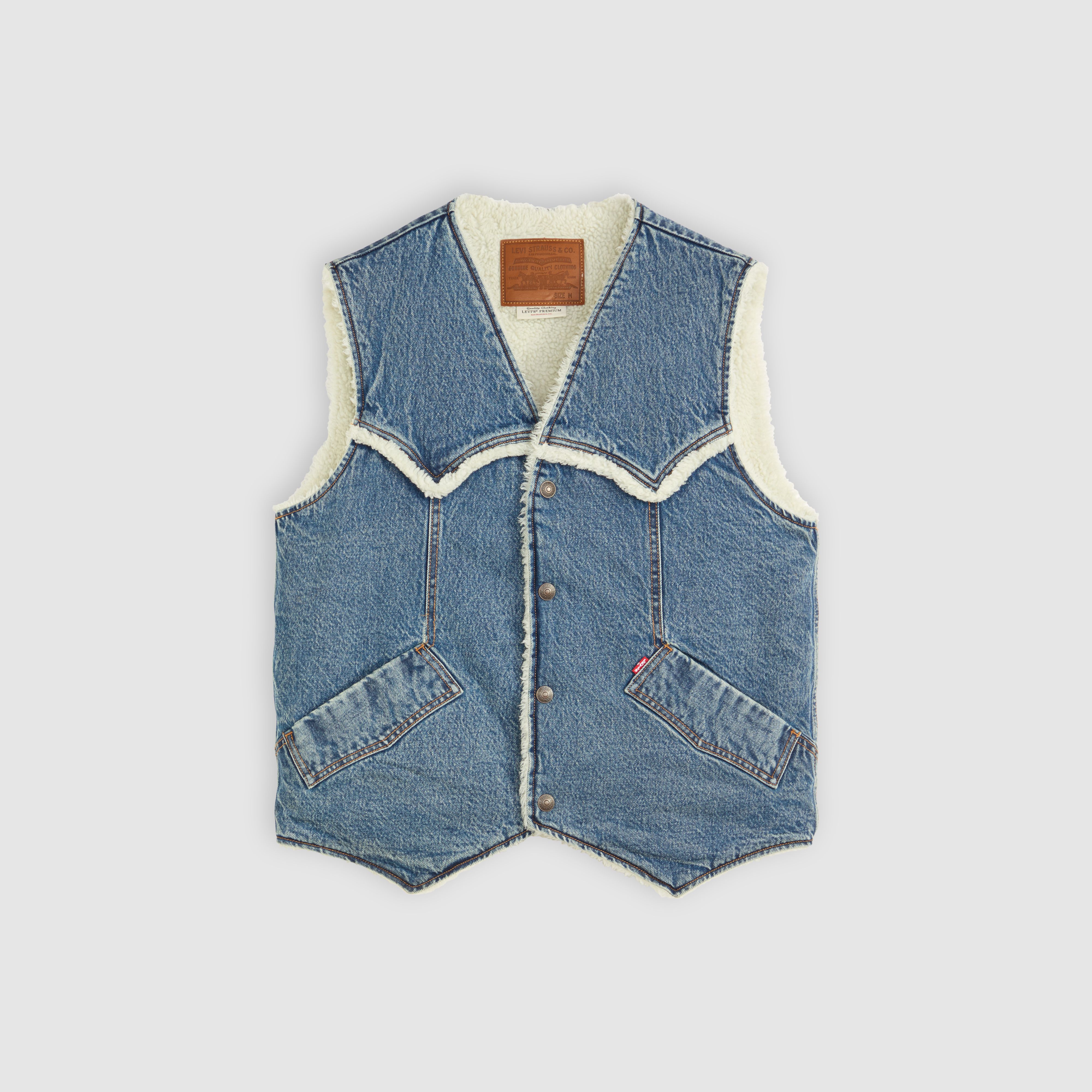 Western Denim Sherpa Vest 5