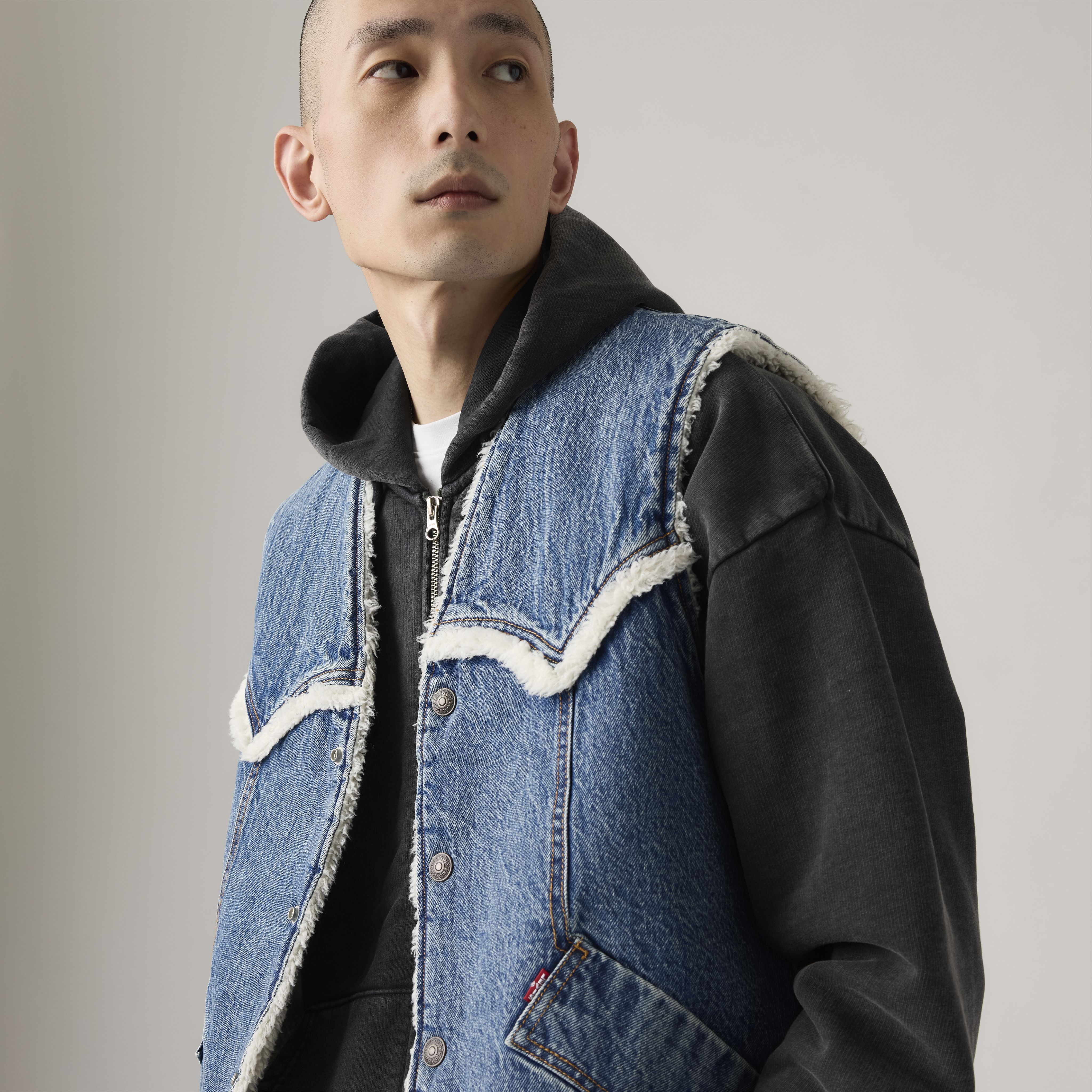 Western Denim Sherpa Vest 4