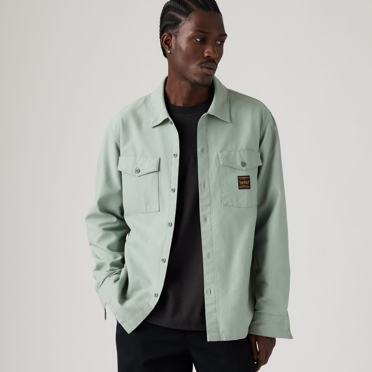 Long-Sleeve Worker Shirt — Chinois Green - Green