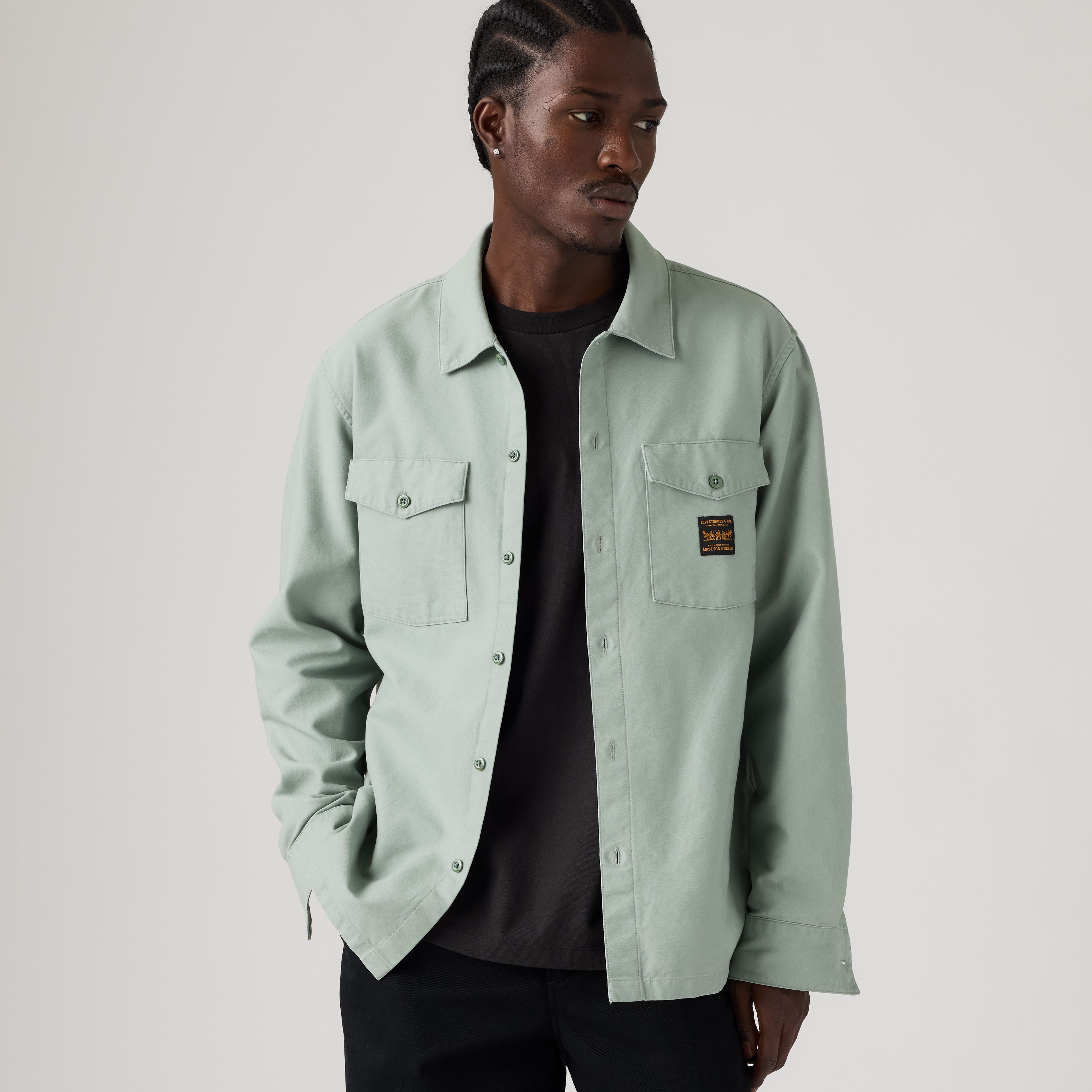 Relaxed Long-Sleeve Worker Shirt