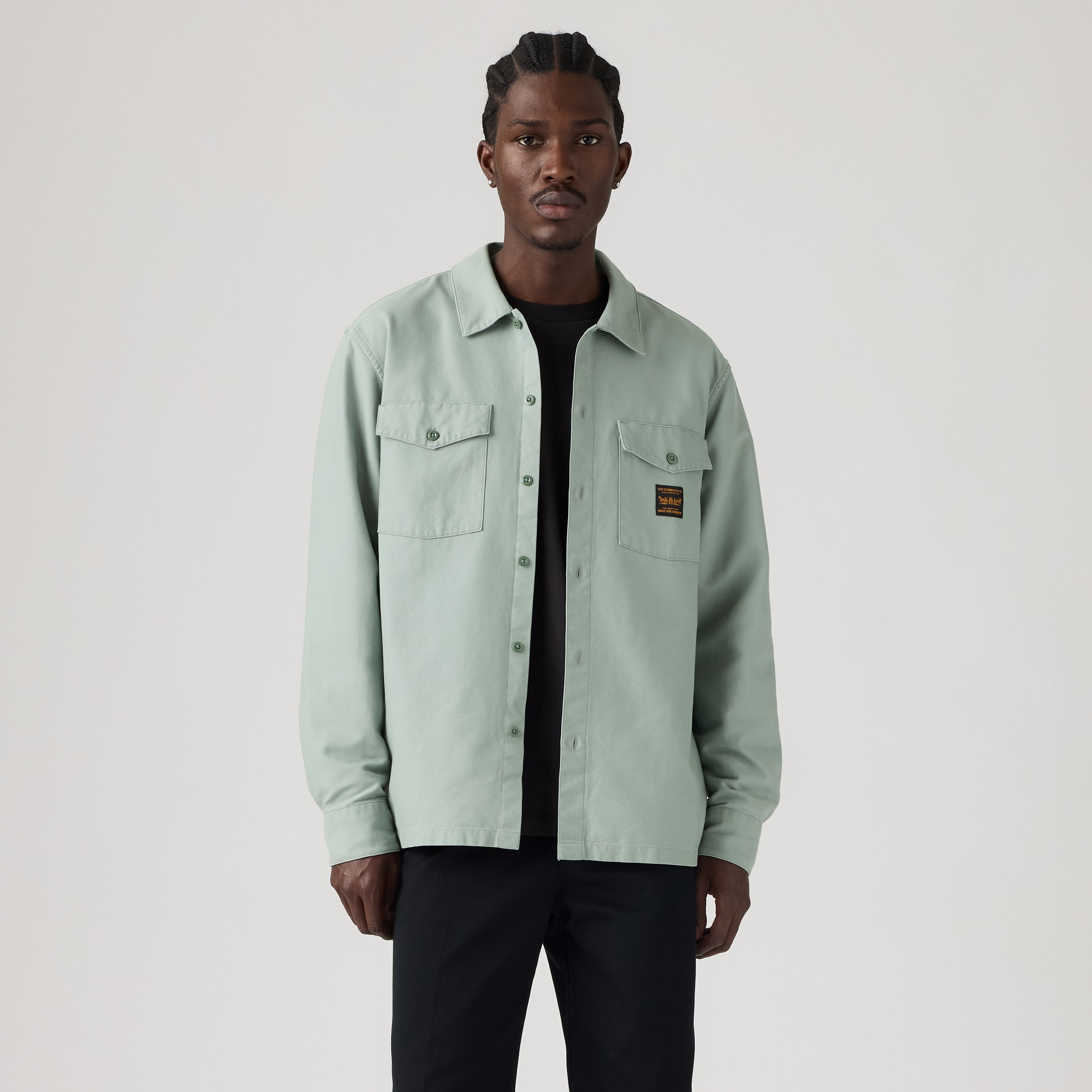 Relaxed Long-Sleeve Worker Shirt 3