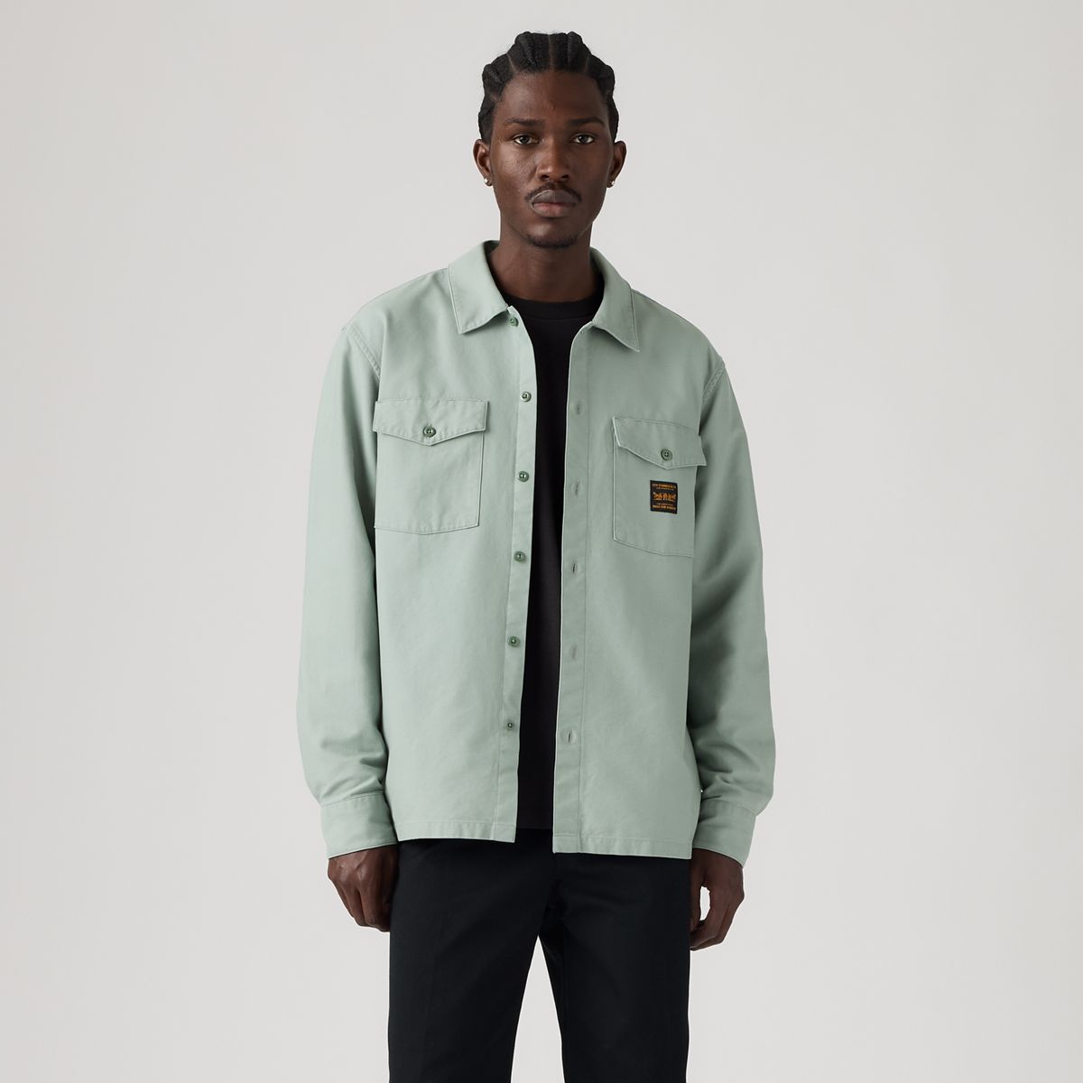 Long-Sleeve Worker Shirt — Chinois Green - Green