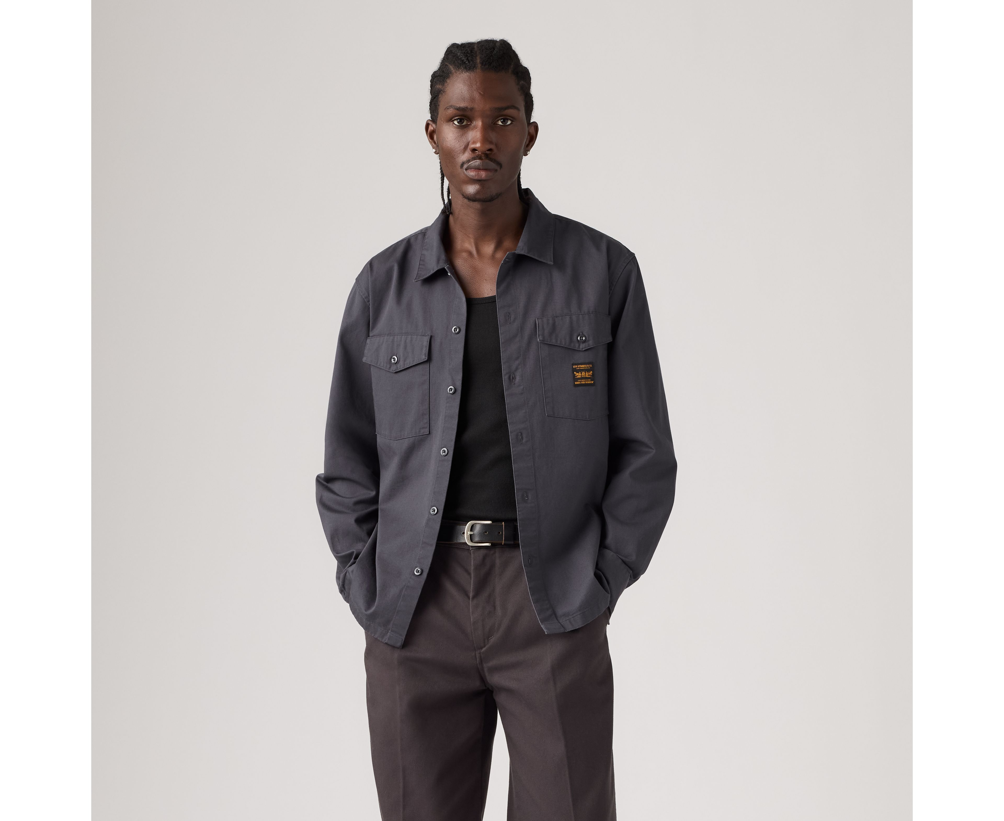 Relaxed Long-Sleeve Worker Shirt