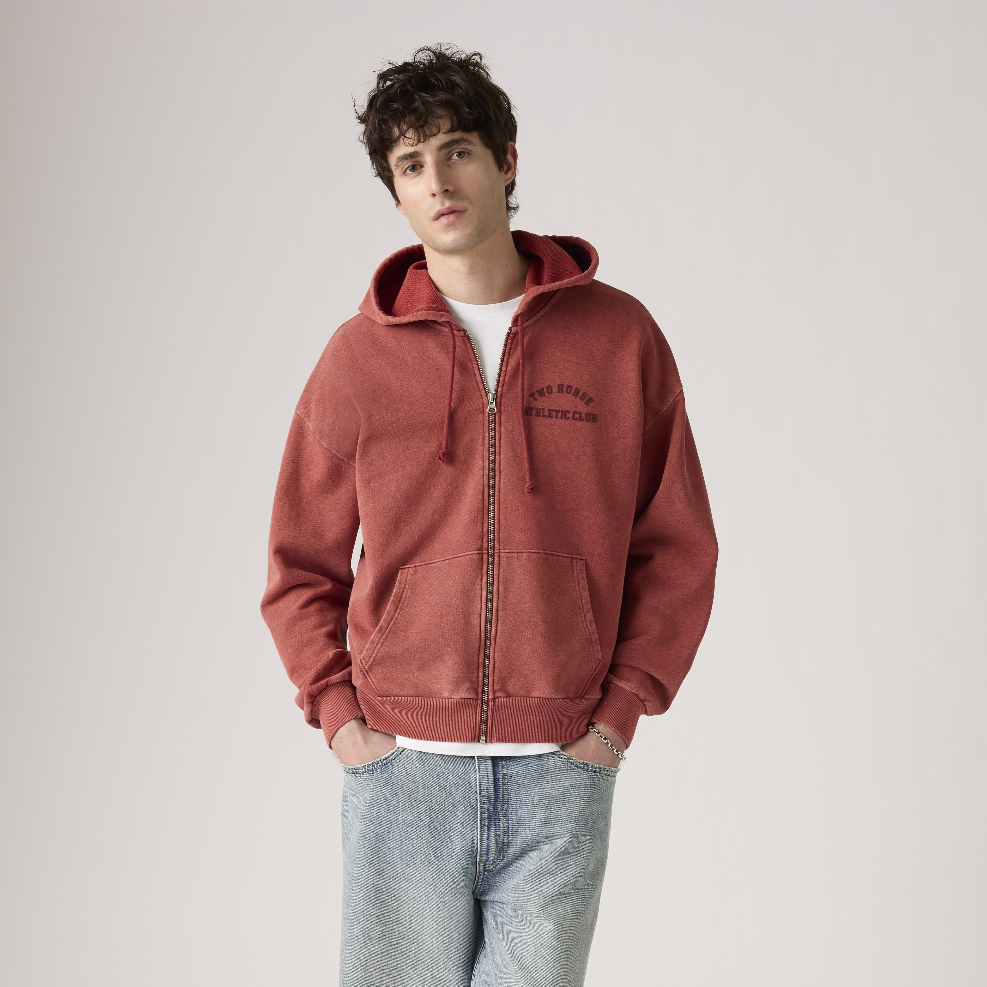 Two Horse Cropped Zip-Up Hoodie 2