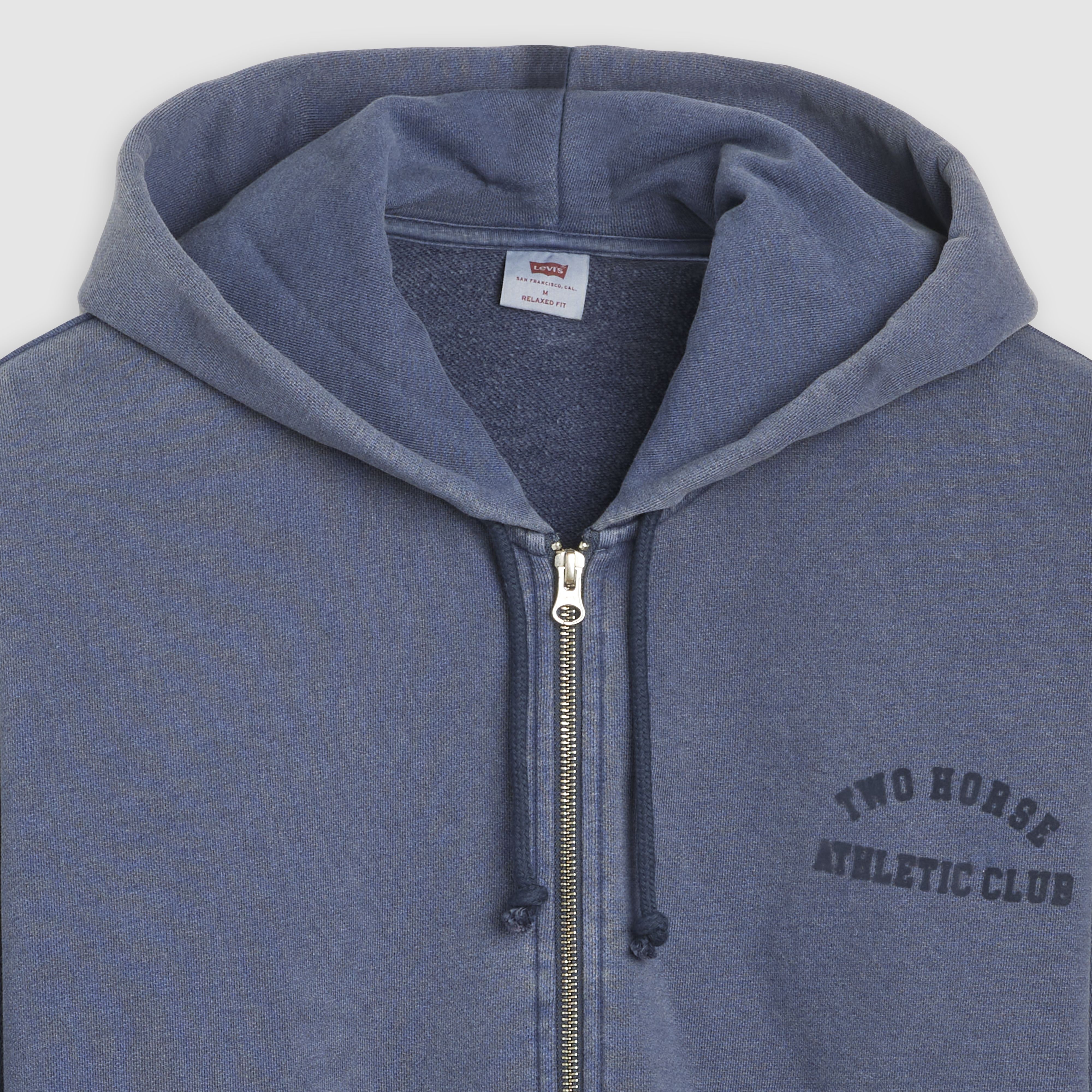 Two Horse Boxy Zip Up Hoodie Sweatshirt 6