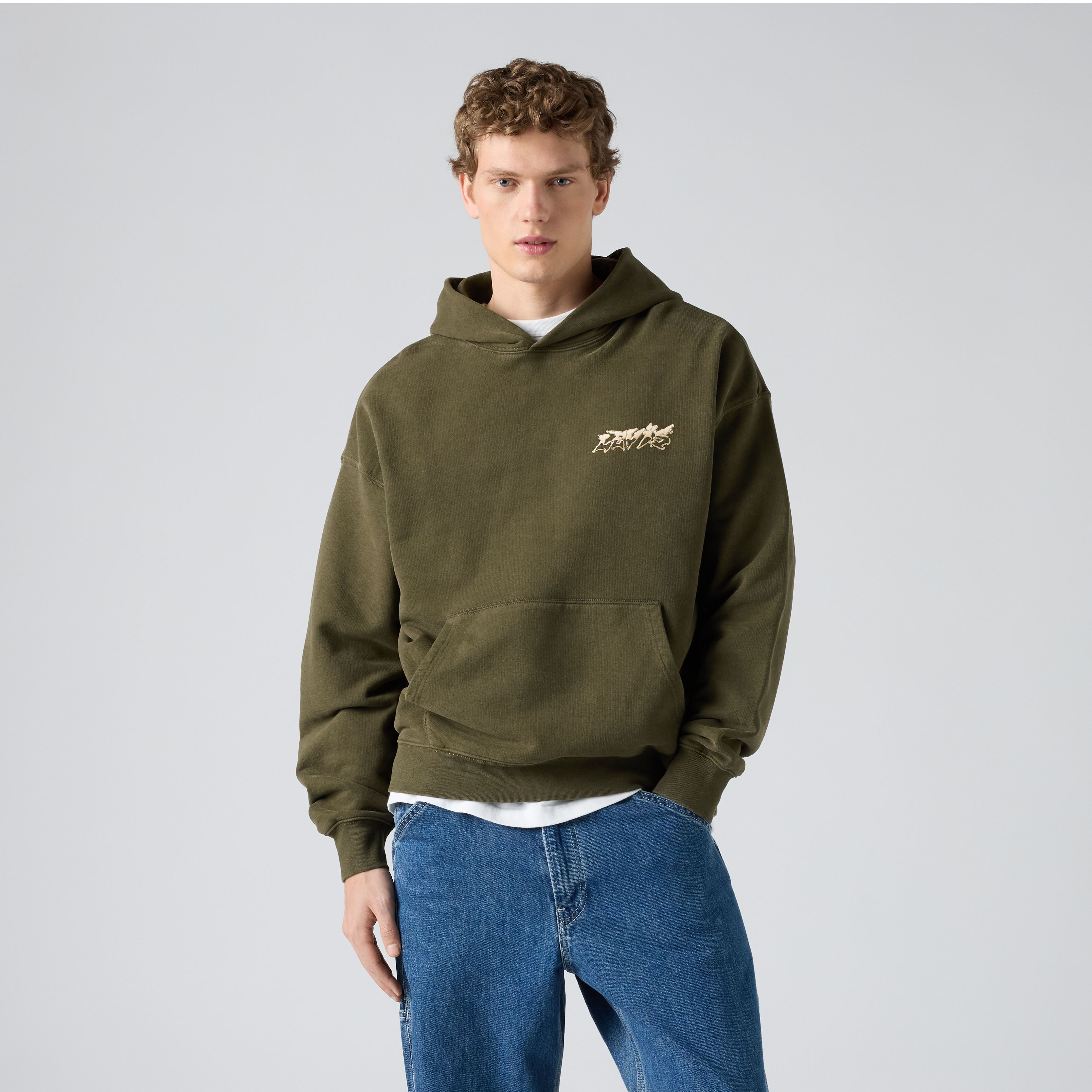 Two Horse Boxy Grunge Wash Hoodie Sweatshirt 9