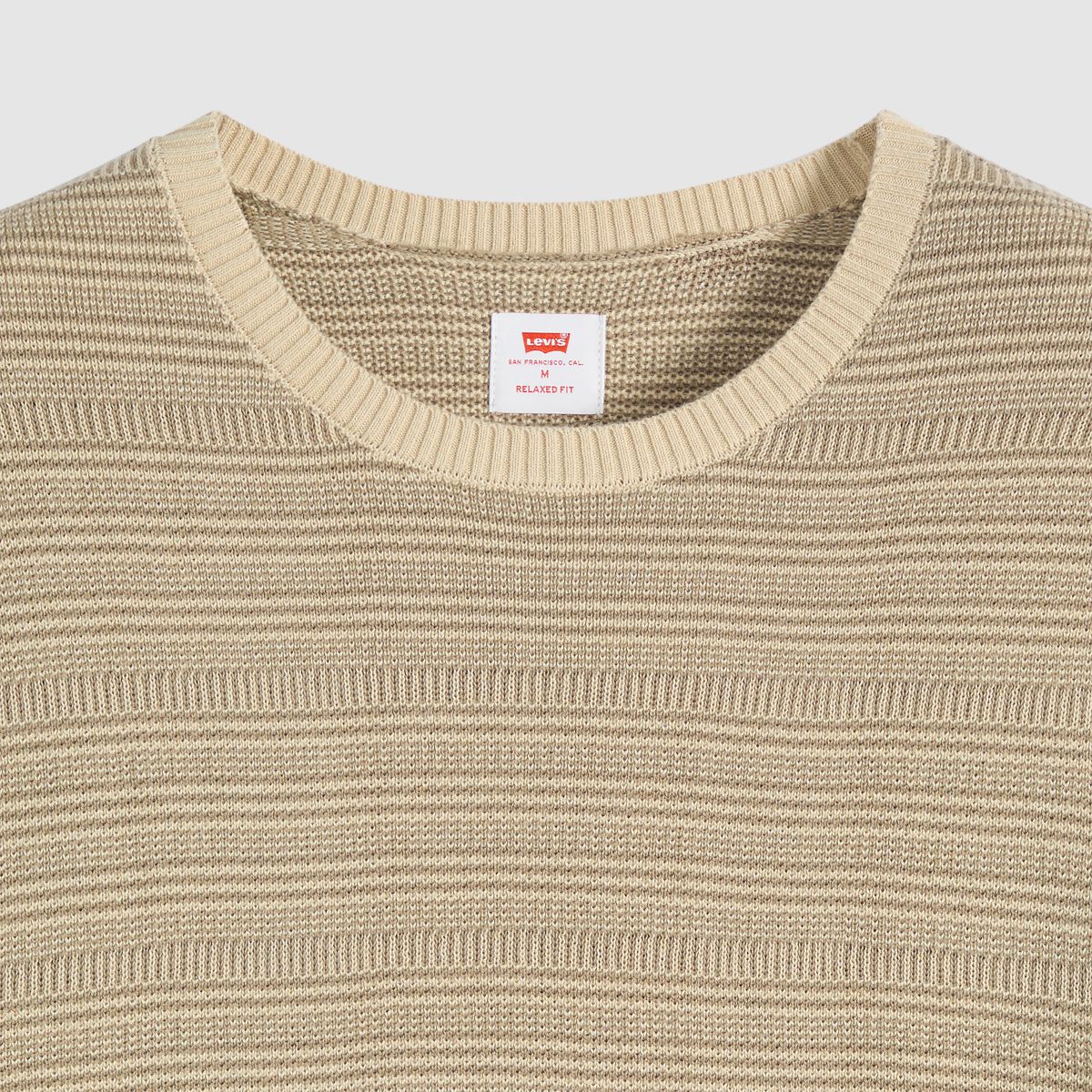 Ani Short-Sleeve Sweater — Textured Stripe Brindle and Fields Of Rye - Brown