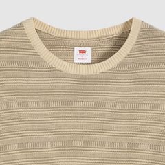 Ani Short-Sleeve Sweater — Textured Stripe Brindle and Fields Of Rye - Brown 6