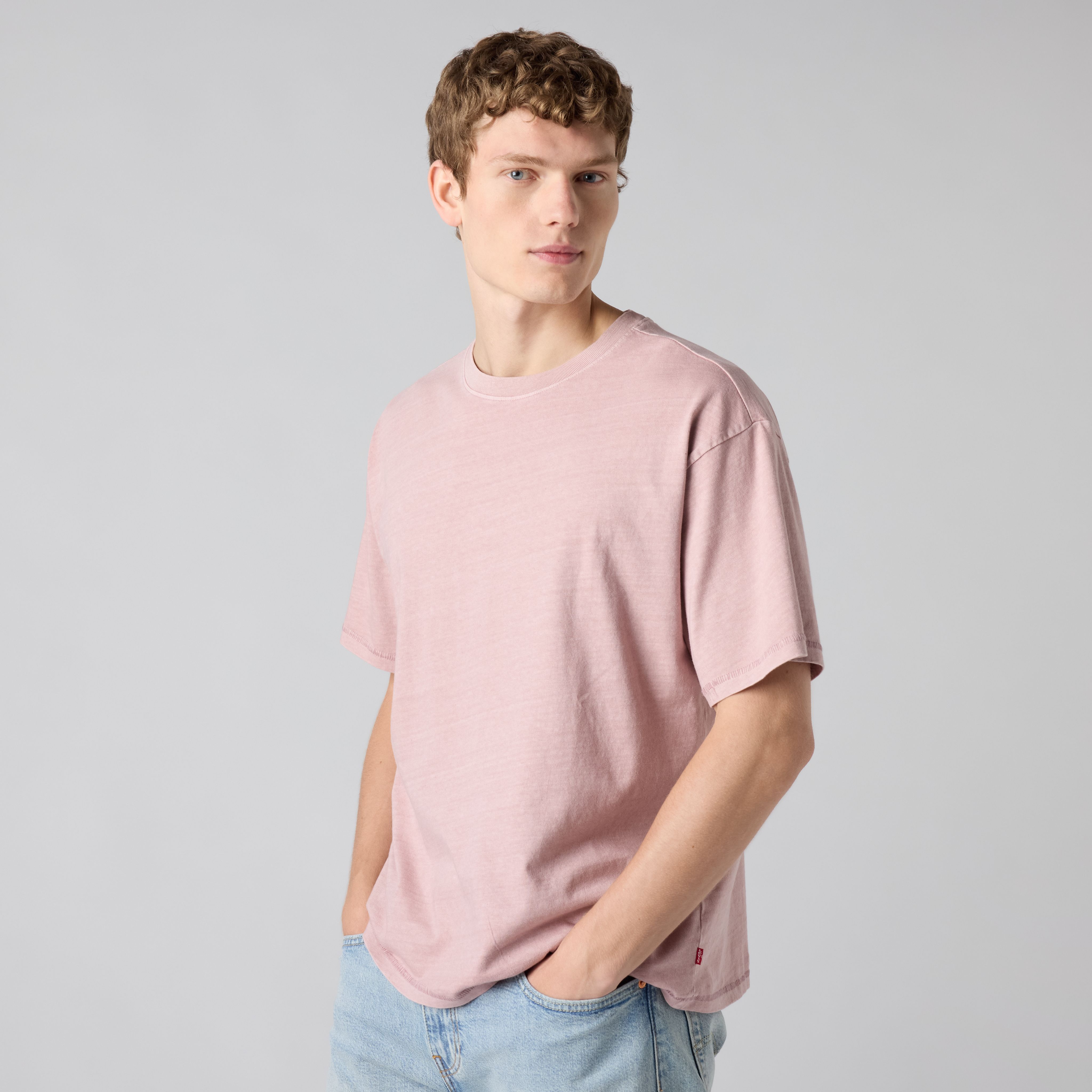 Boxy Short-Sleeve Grunge Wash T-Shirt 1