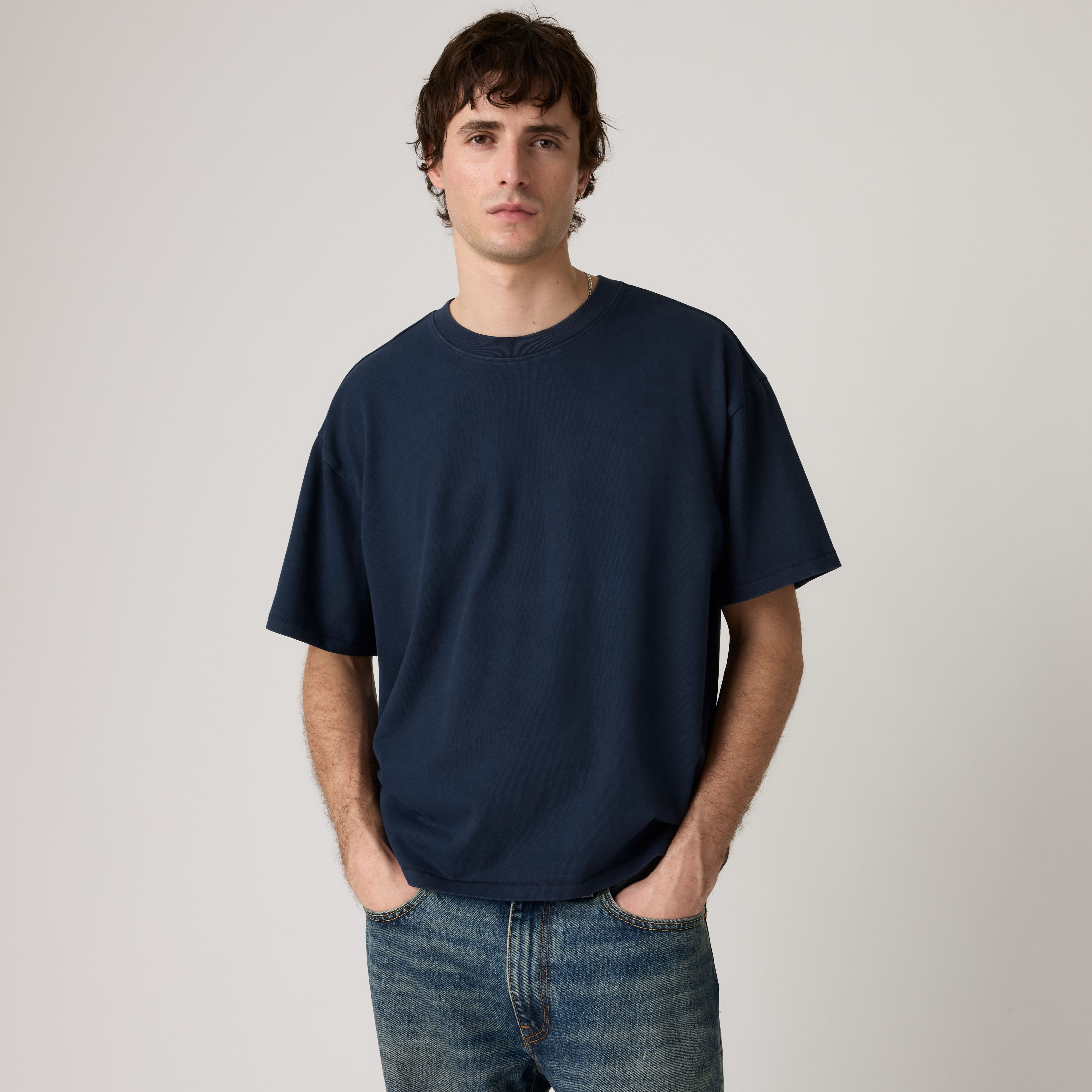 Boxy Short-Sleeve Grunge Wash T-Shirt 1