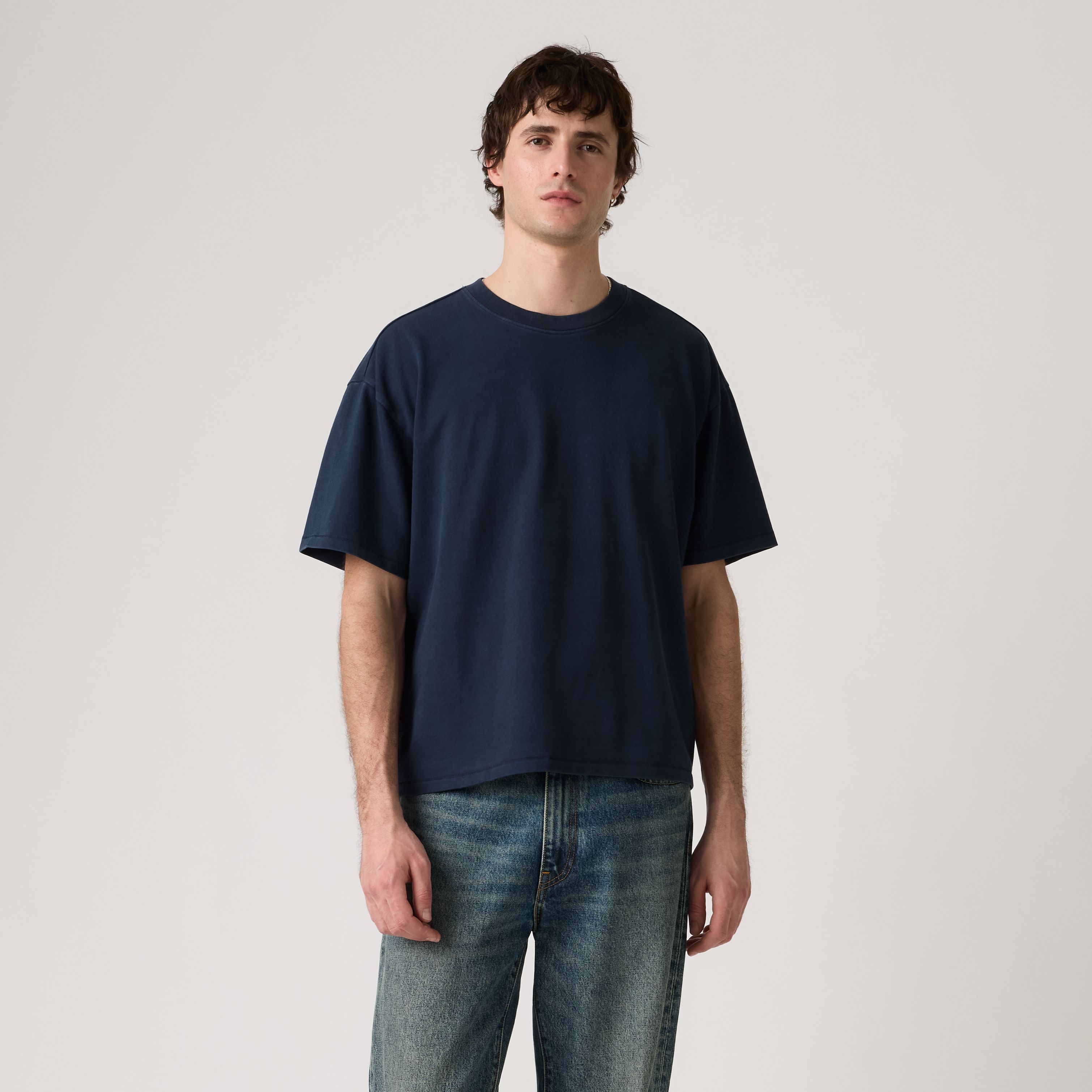 Boxy Short-Sleeve Grunge Wash T-Shirt 3