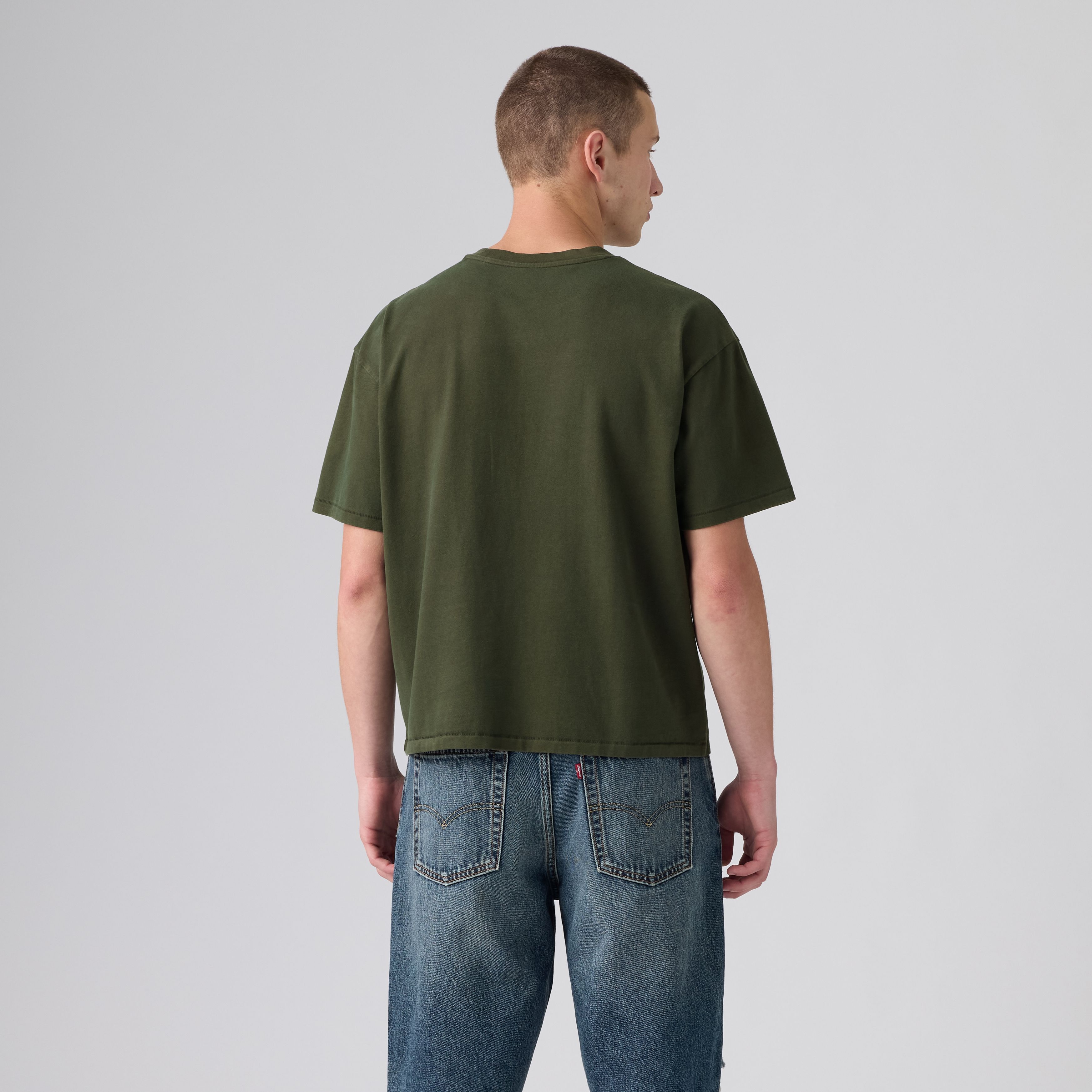 Boxy Short-Sleeve Grunge Wash T-Shirt 4
